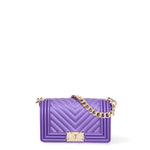 Borsa a mano da donna 100% Pvc FLAT-S 24-VIOLET INDIGO - GOLD Marc Ellis