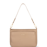 Borsa a spalla da donna 100% pelle vegana PU 703-1PT-CAFFELATTE Diana&co