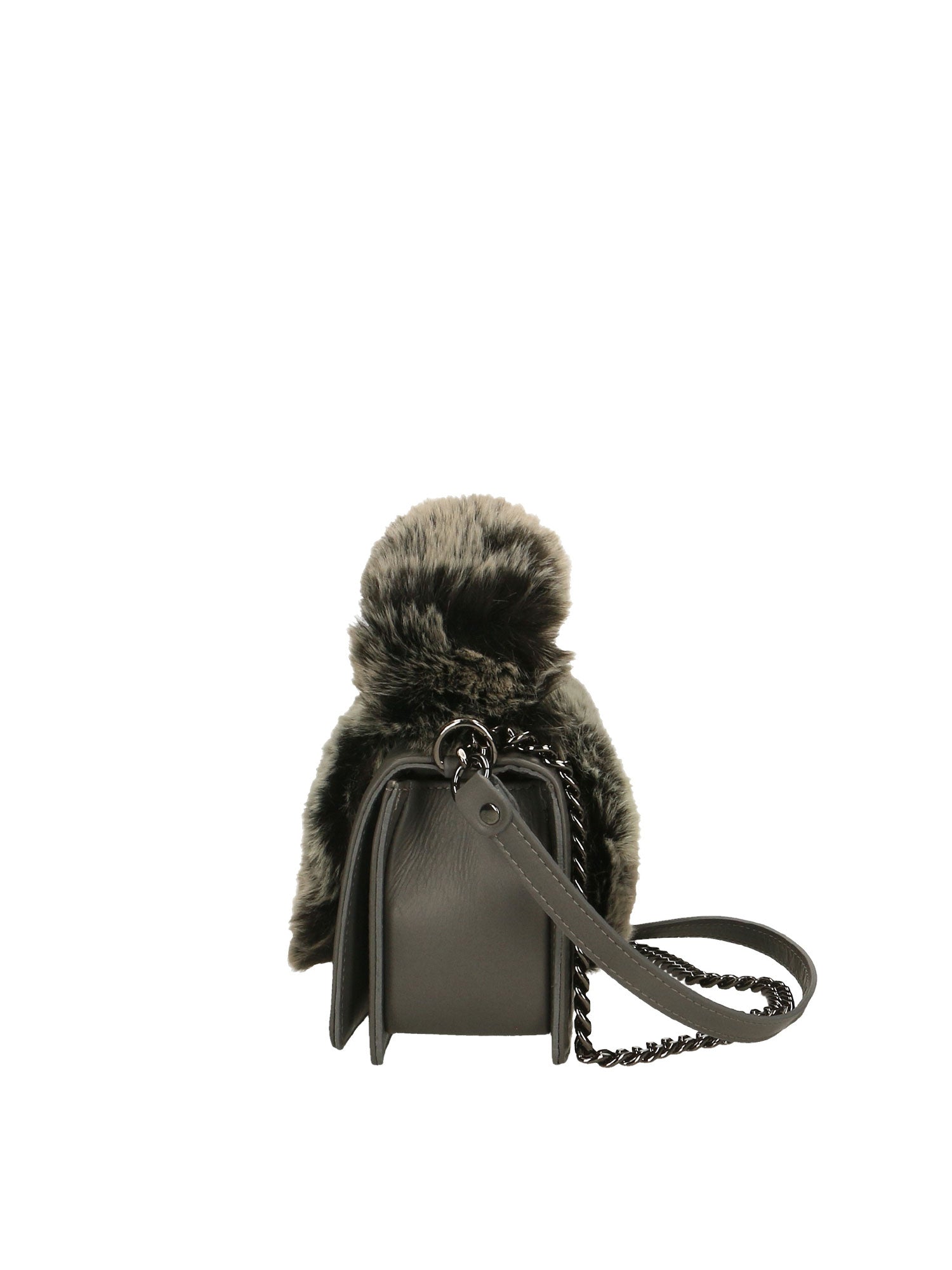 Silvana Pro Borsa a tracolla donna Vera pelle + Calfhair 6599-GRIGIO Gave Lux