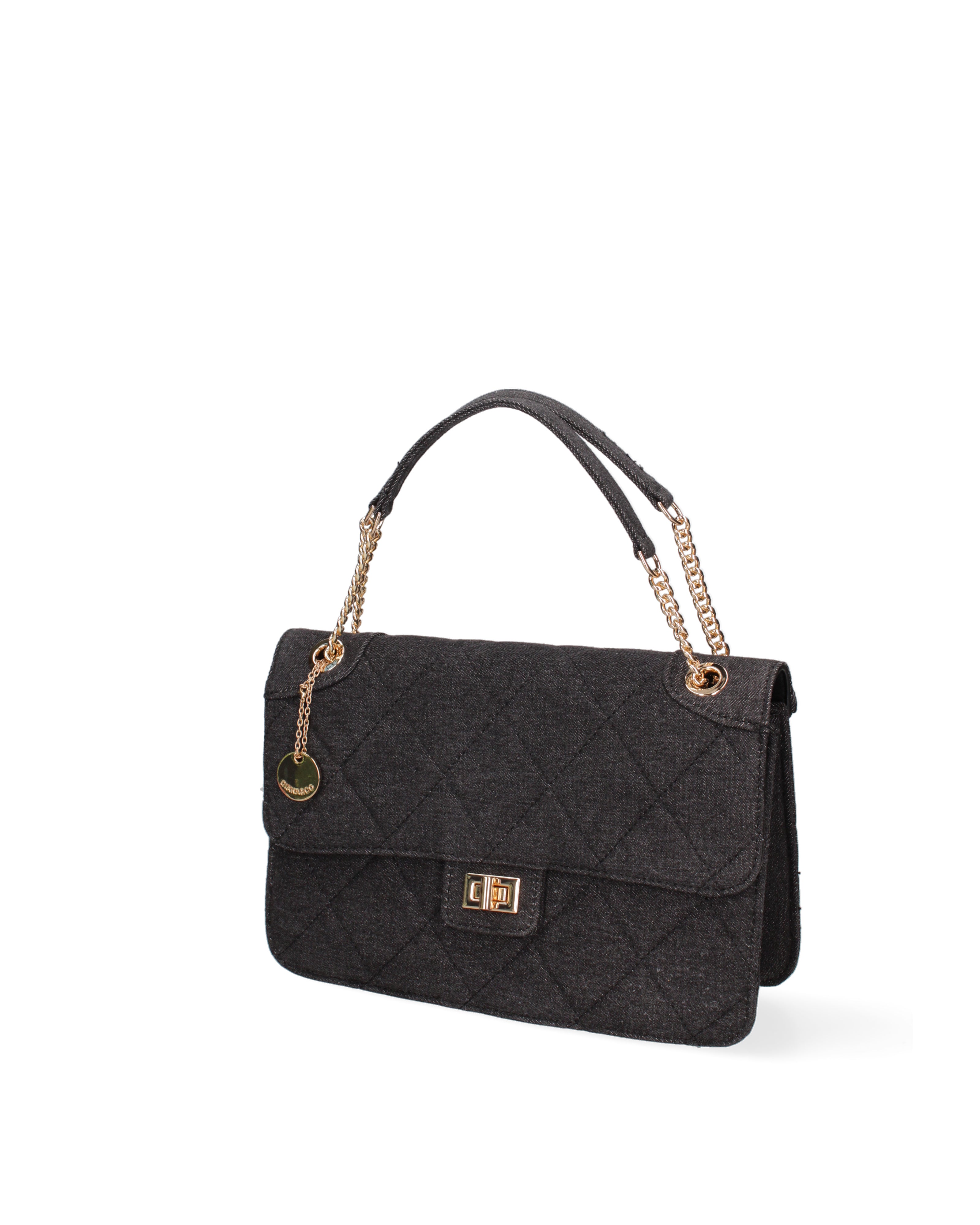 Borsa a spalla da donna Nylon & Ecopelle DC3533-2-BLACK Diana&co