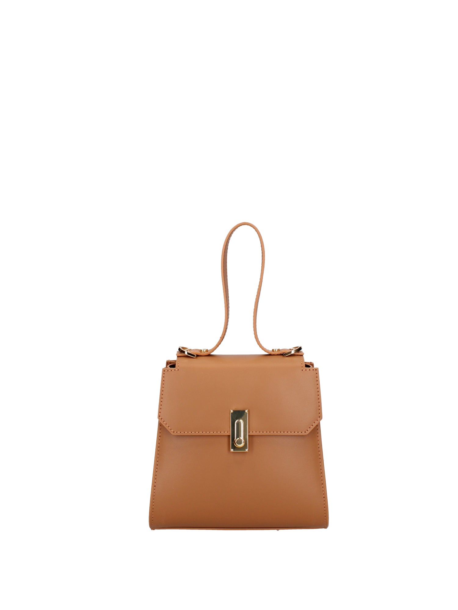 Borsa a mano da donna 100% pelle 07204-L125 CAMEL Viola Castellani