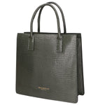 Giulia Borsa a mano da donna Vera pelle effetto cocco 468W-LU14 VERDE SCURO Viola Castellani