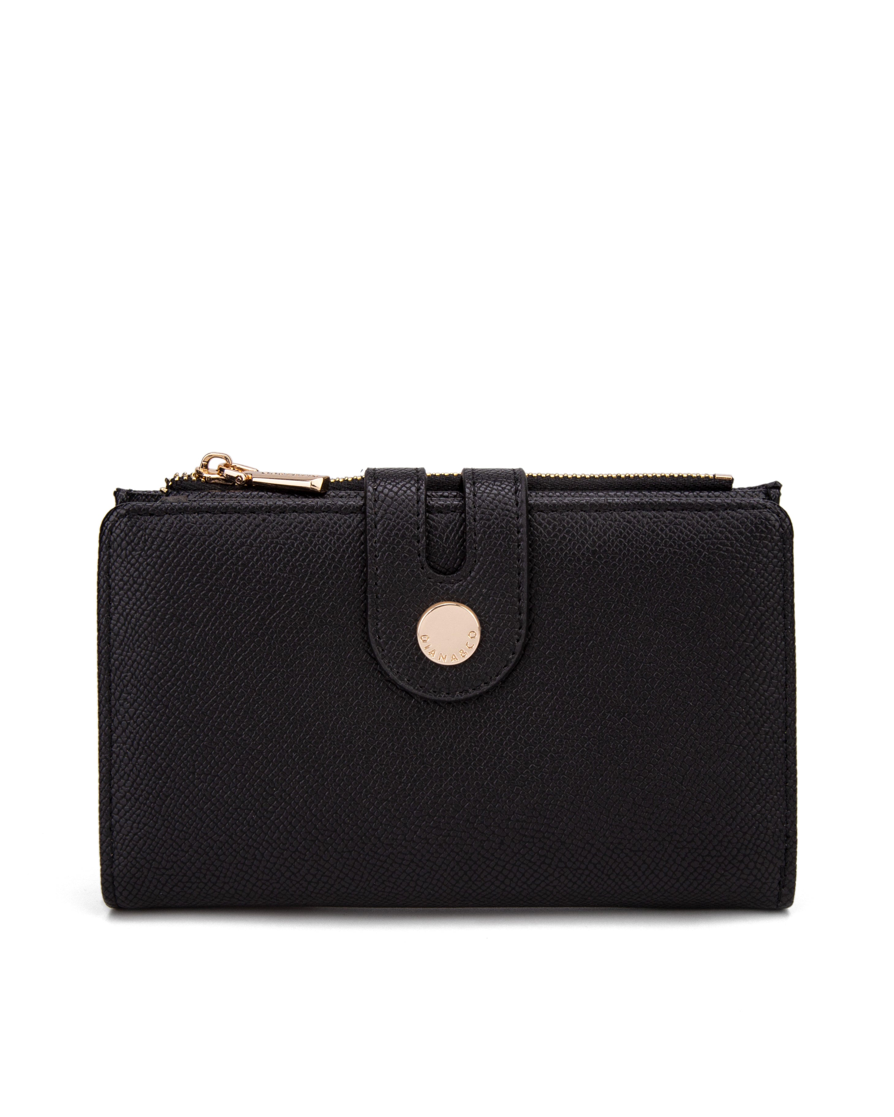 Portafoglio donna in pelle vegana Casual 798-2-2PT-BLACK Diana&co