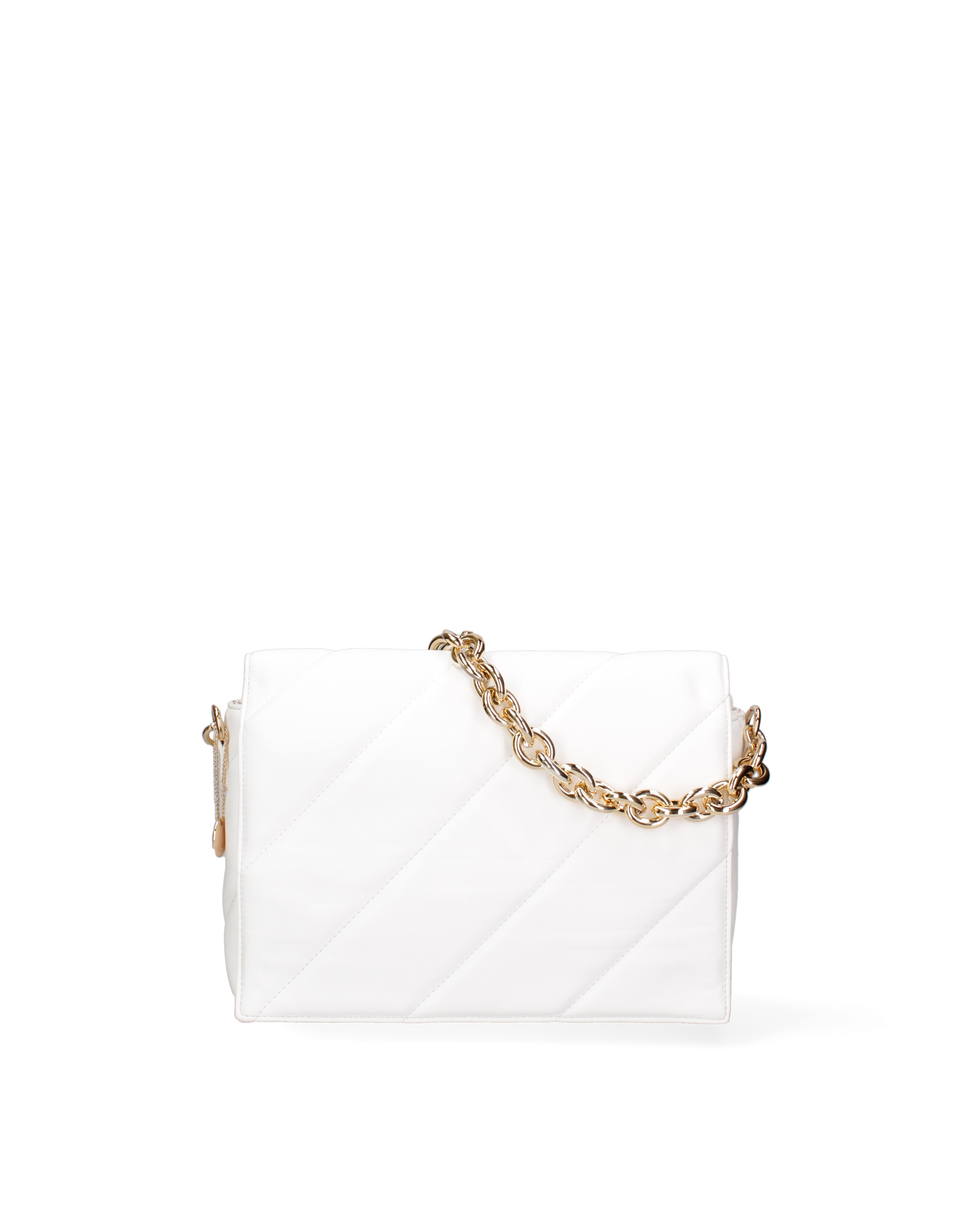 Borsa a spalla da donna Ecopelle DC3122-2-WHITE Diana&co