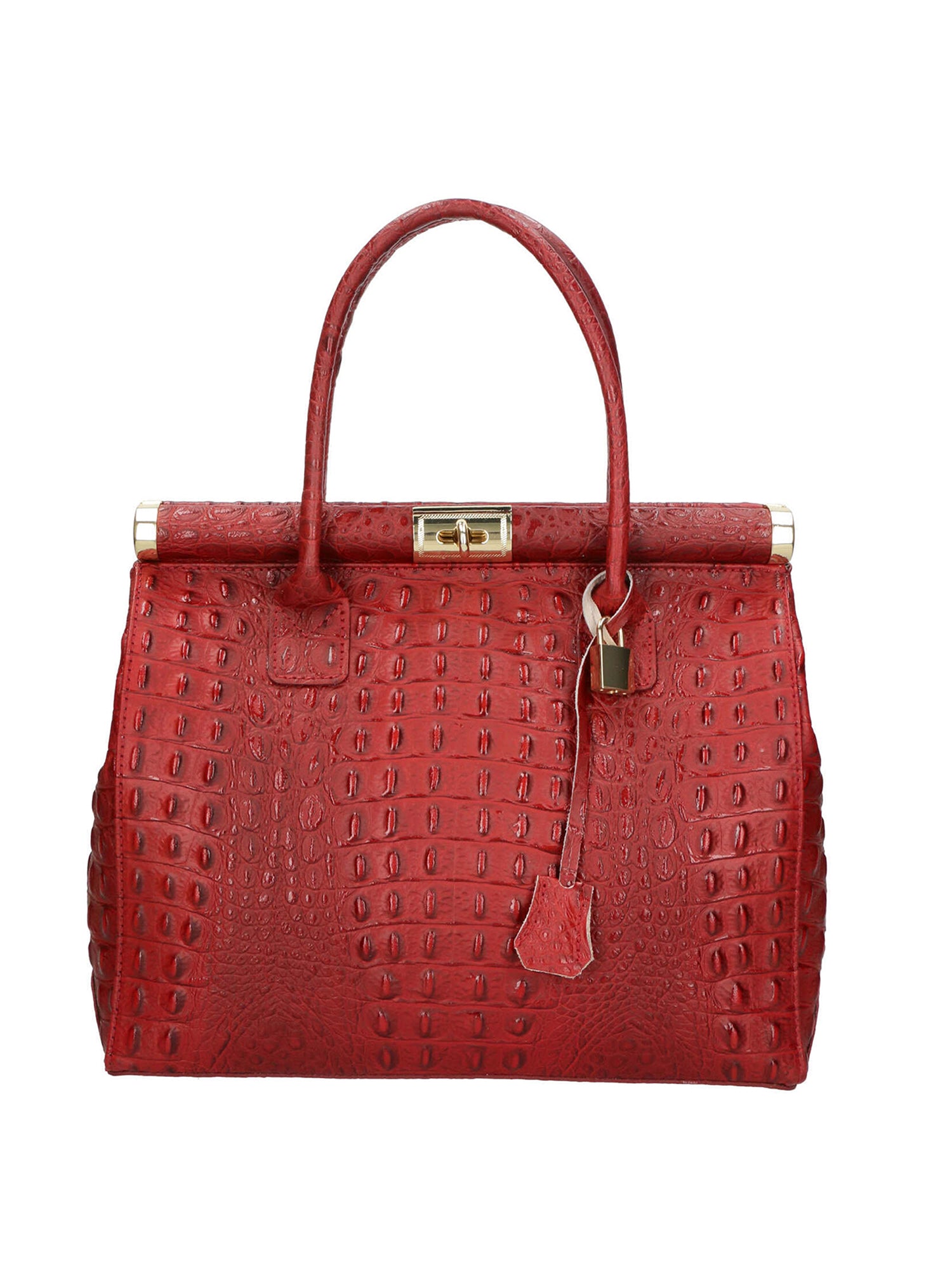 Deborah Borsa a mano da donna Pelle Croco Stampata 7727-C10 ROSSO SCURO Gave Lux