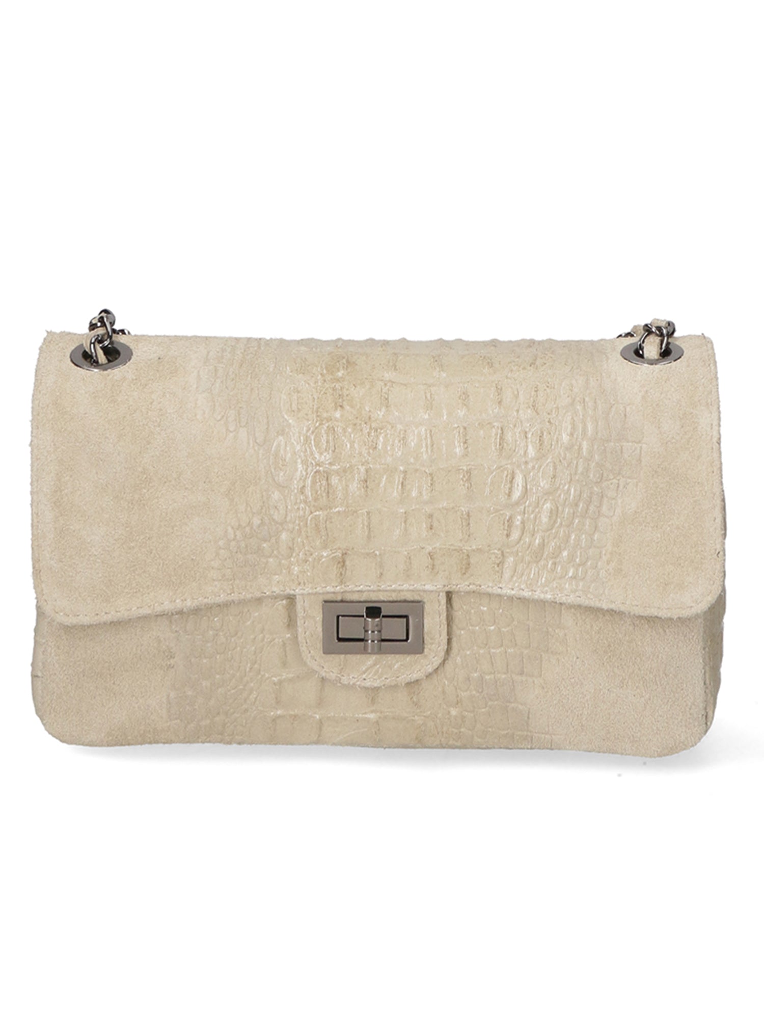 Edvige Borsa a spalla da donna Pelle Croco Stampata 80045-TAUPE Gave Lux