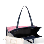 Taormina Borsa a spalla da donna Tela + Vera Pelle 5370-7-L318 BLU NAVY Gave Lux