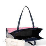 Taormina Borsa a spalla da donna Tela + Vera Pelle 5370-7-L318 BLU NAVY Gave Lux