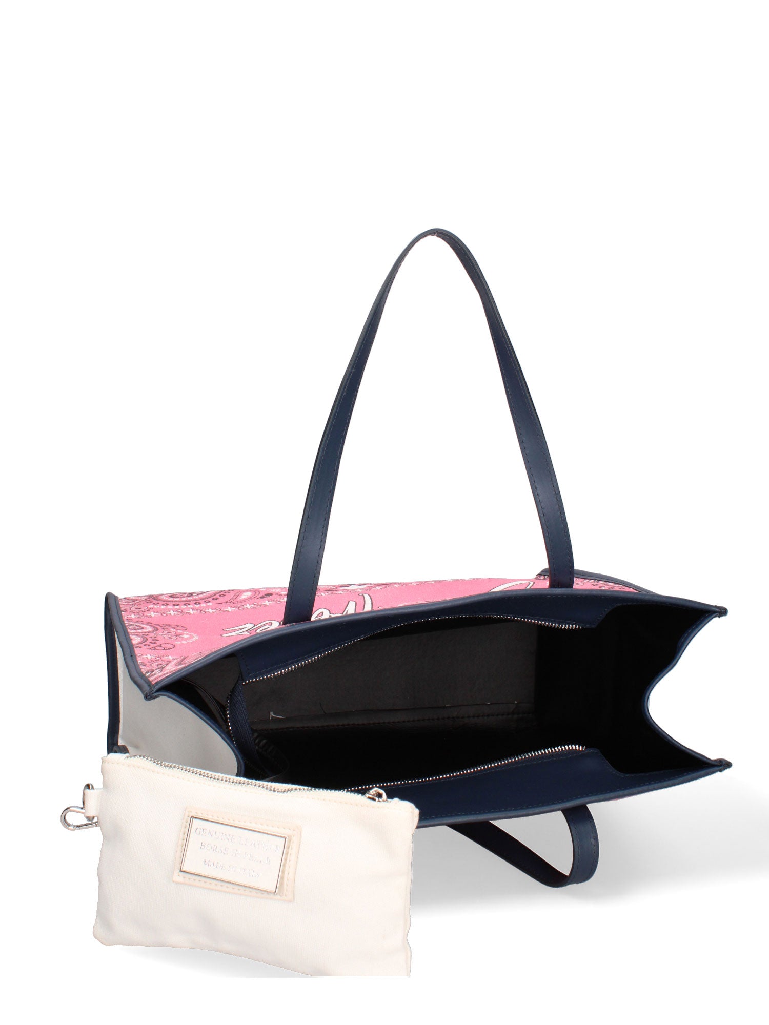 Taormina Borsa a spalla da donna Tela + Vera Pelle 5370-7-L318 BLU NAVY Gave Lux