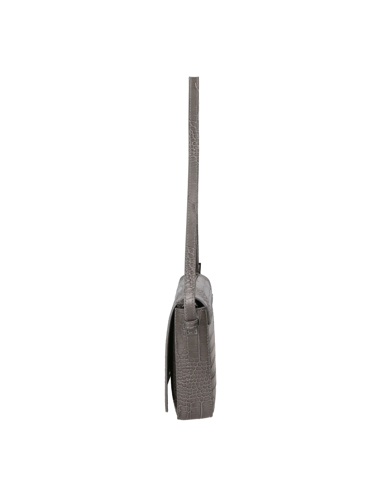 Azzurra Borsa a spalla da donna Vera pelle croco 05699-C27 GRIGIO SCURO Gave Lux