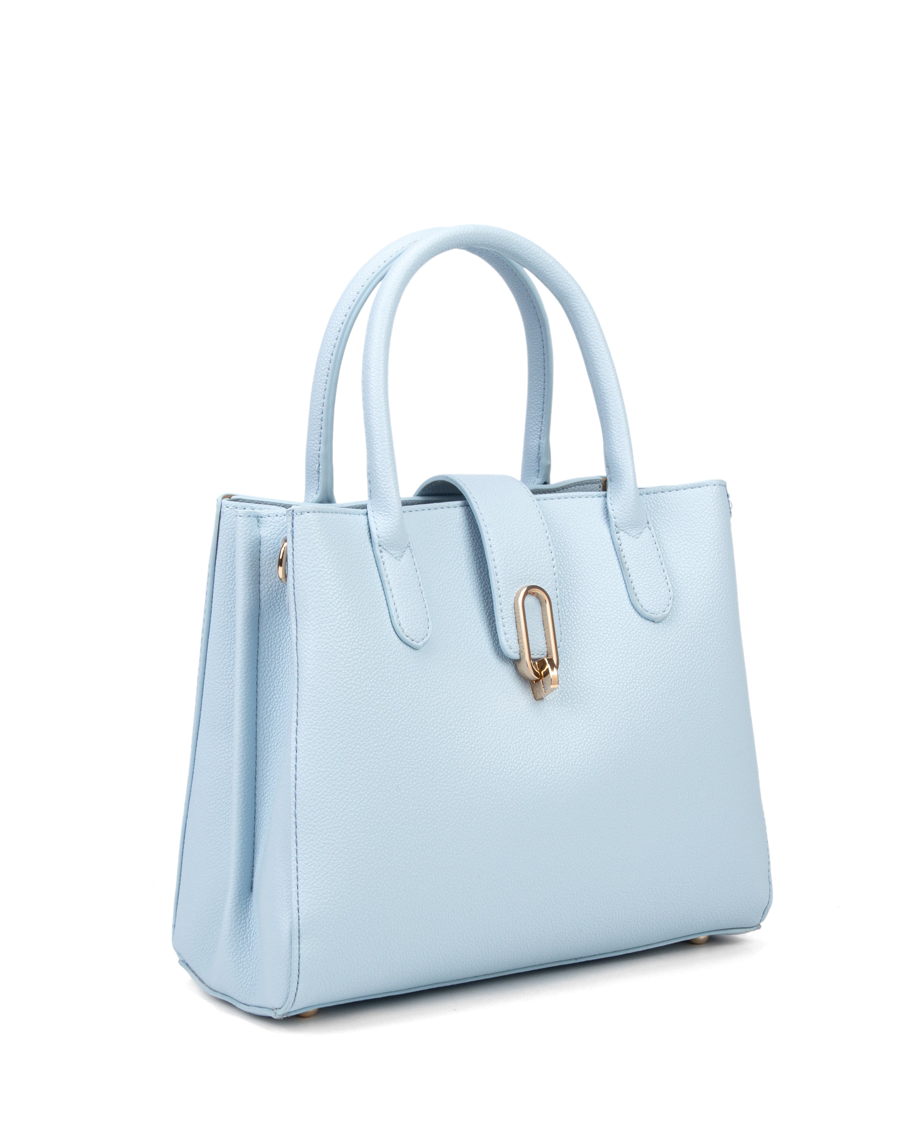 Borsa a mano da donna 100% pelle vegana PU 712-2PT-LIGHTBLUE Diana&co