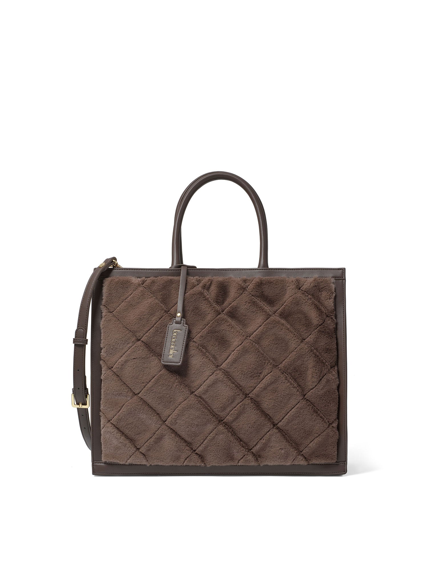 Eridan Borsa a spalla da donna Poliuretano+Poliestere B16845-MARRONE Braccialini