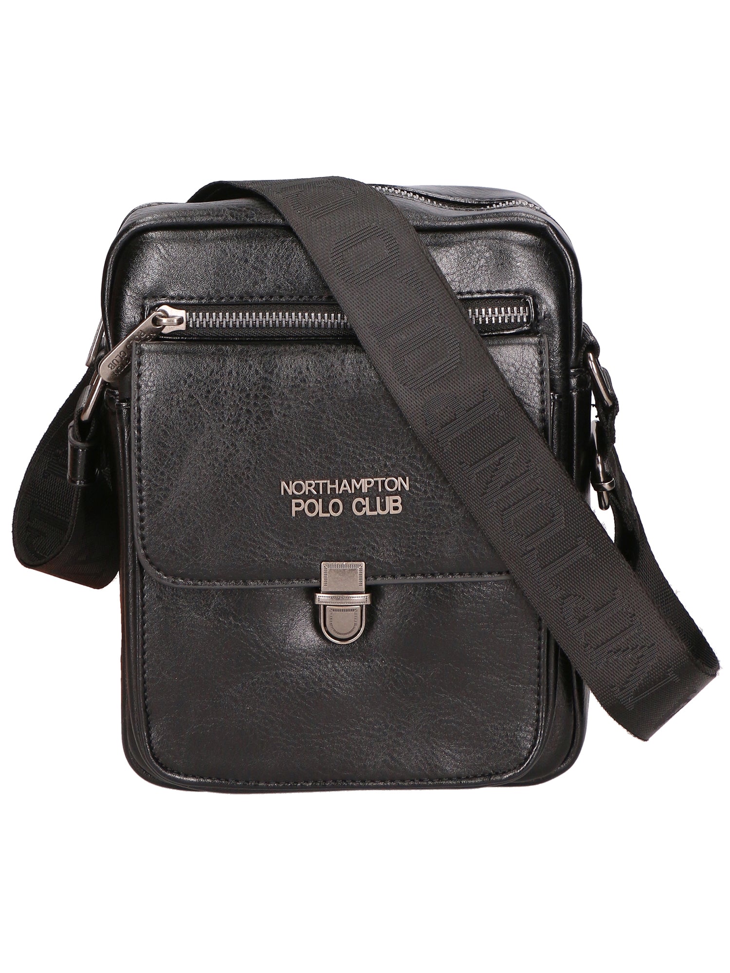 Borsa a tracolla uomo in pelle PU Casual PCL3083-BLACK Northampton Polo Club