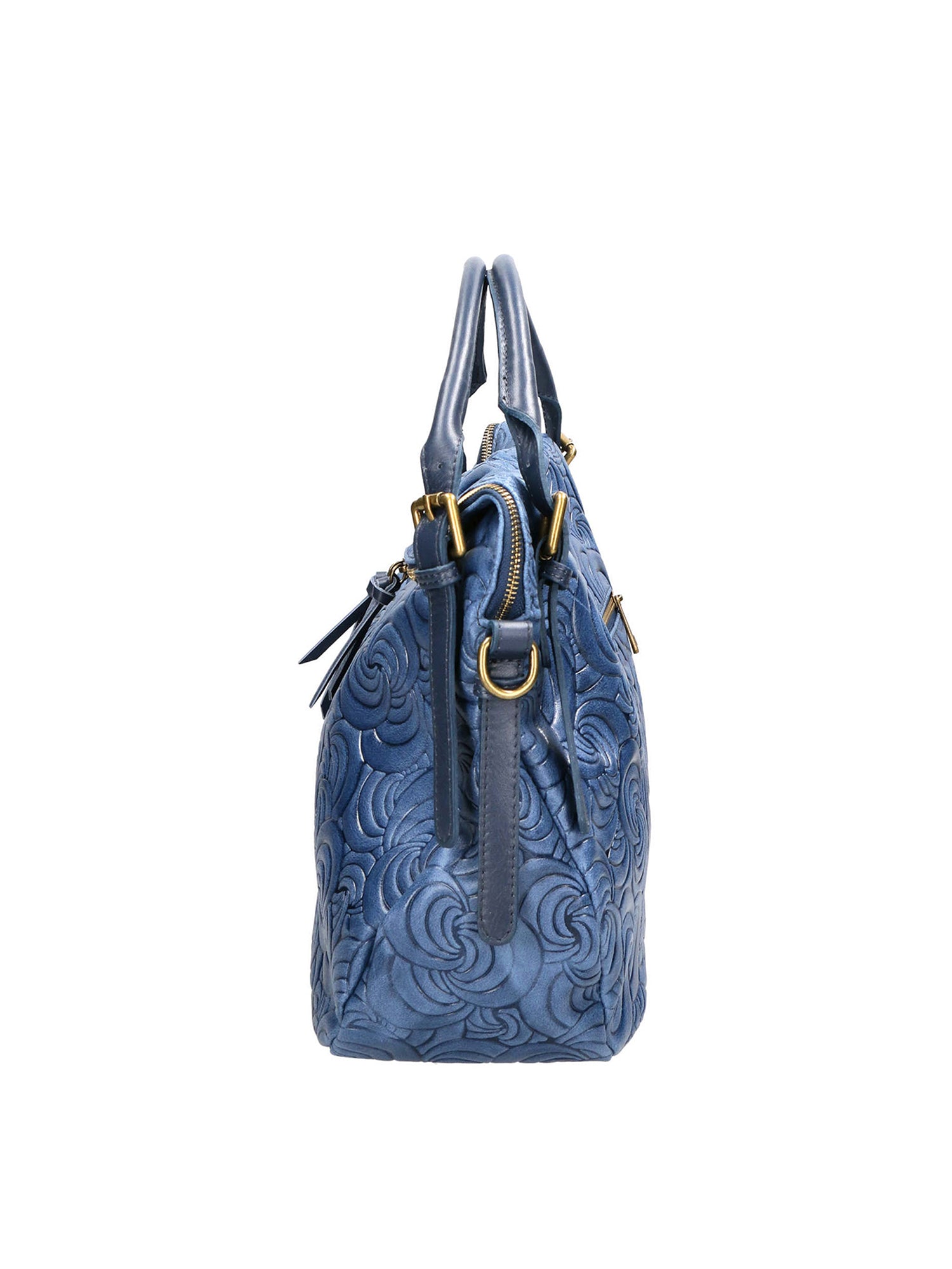 Devis Borsa a mano da donna Vera pelle 80014-012 BLU JEANS Gave Lux
