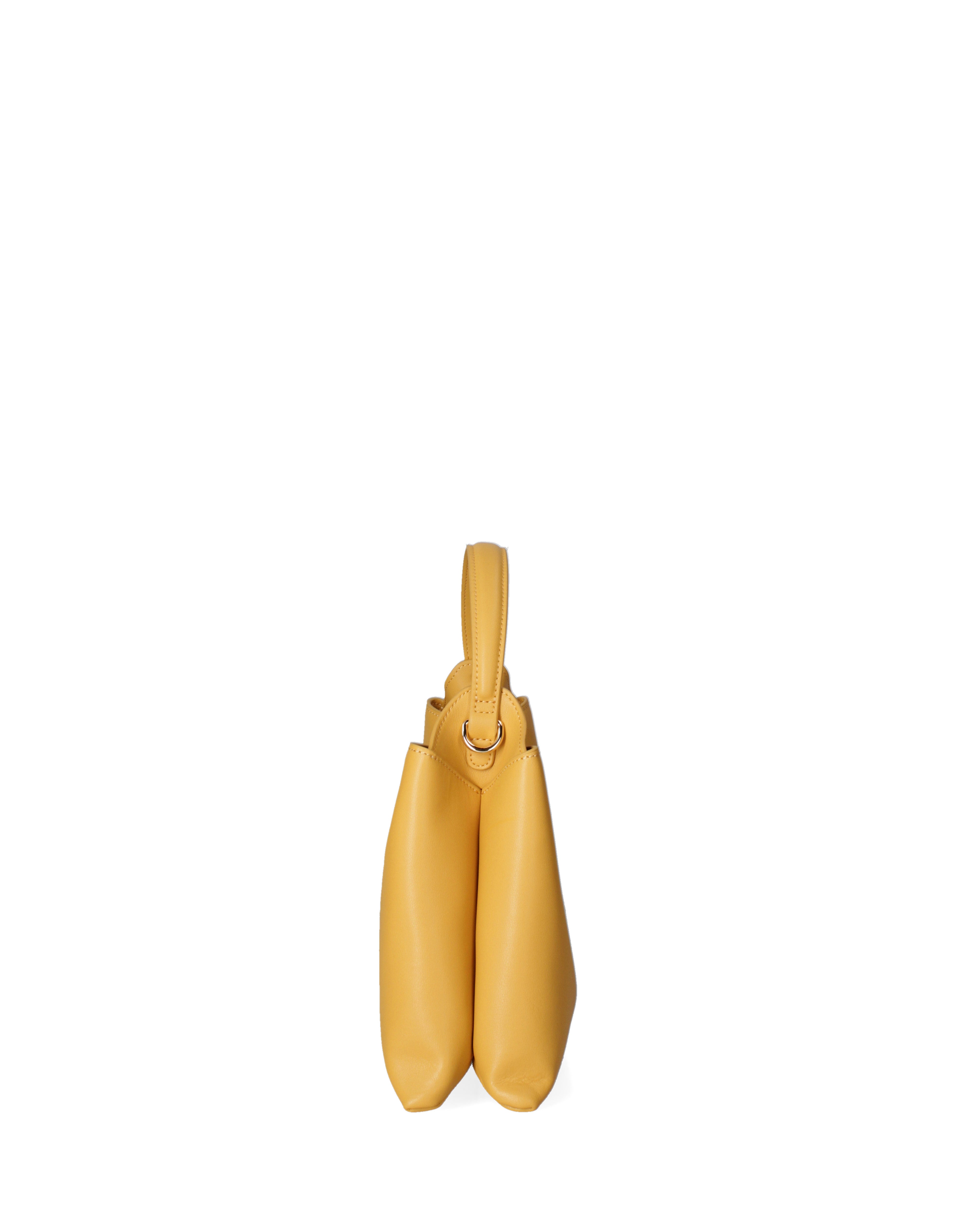 Borsa a mano da donna 100% pelle riciclata 07227-Light yellow Viola Castellani