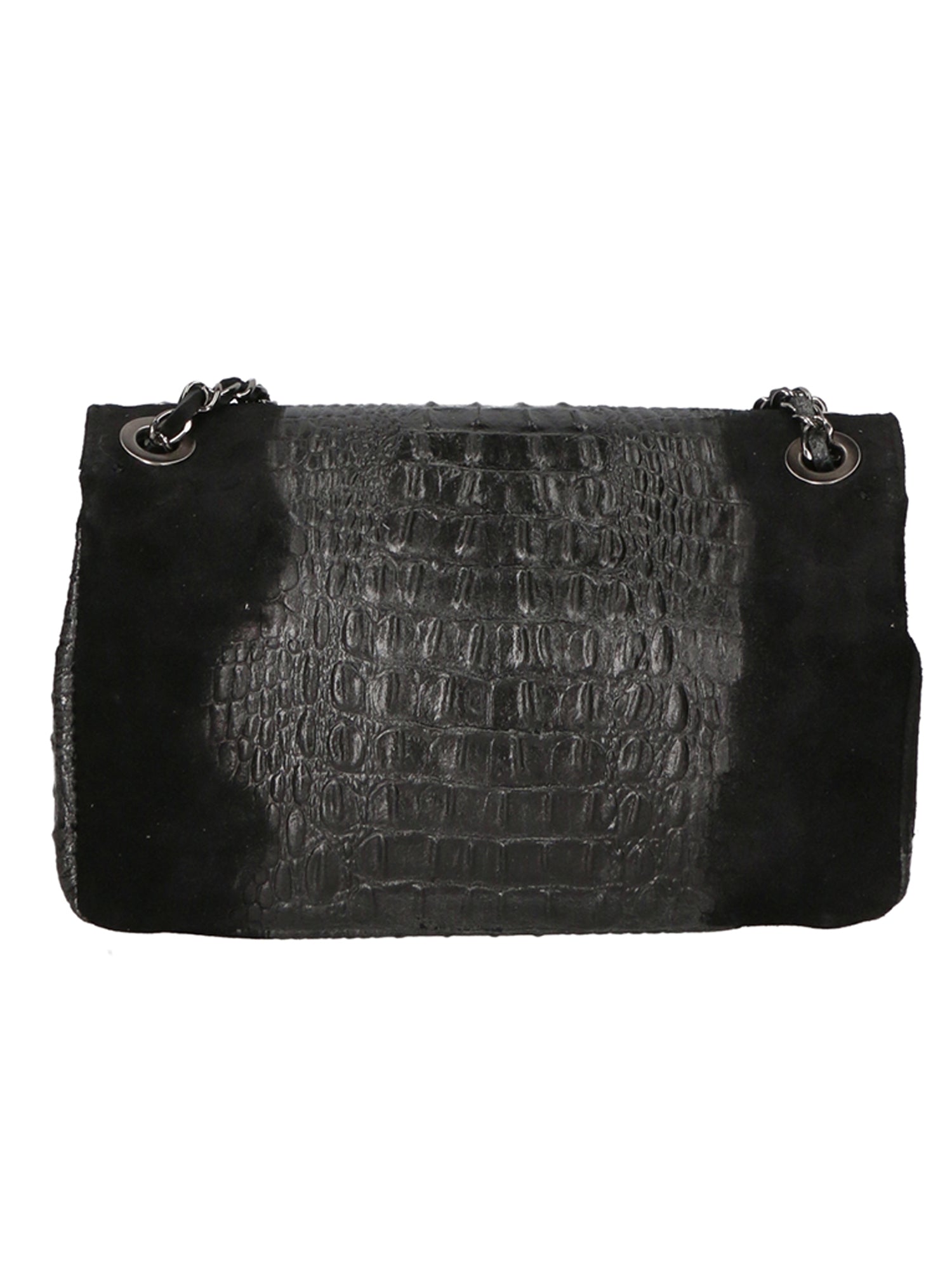 Edvige Borsa a spalla da donna Pelle Croco Stampata 80045-NERO Gave Lux