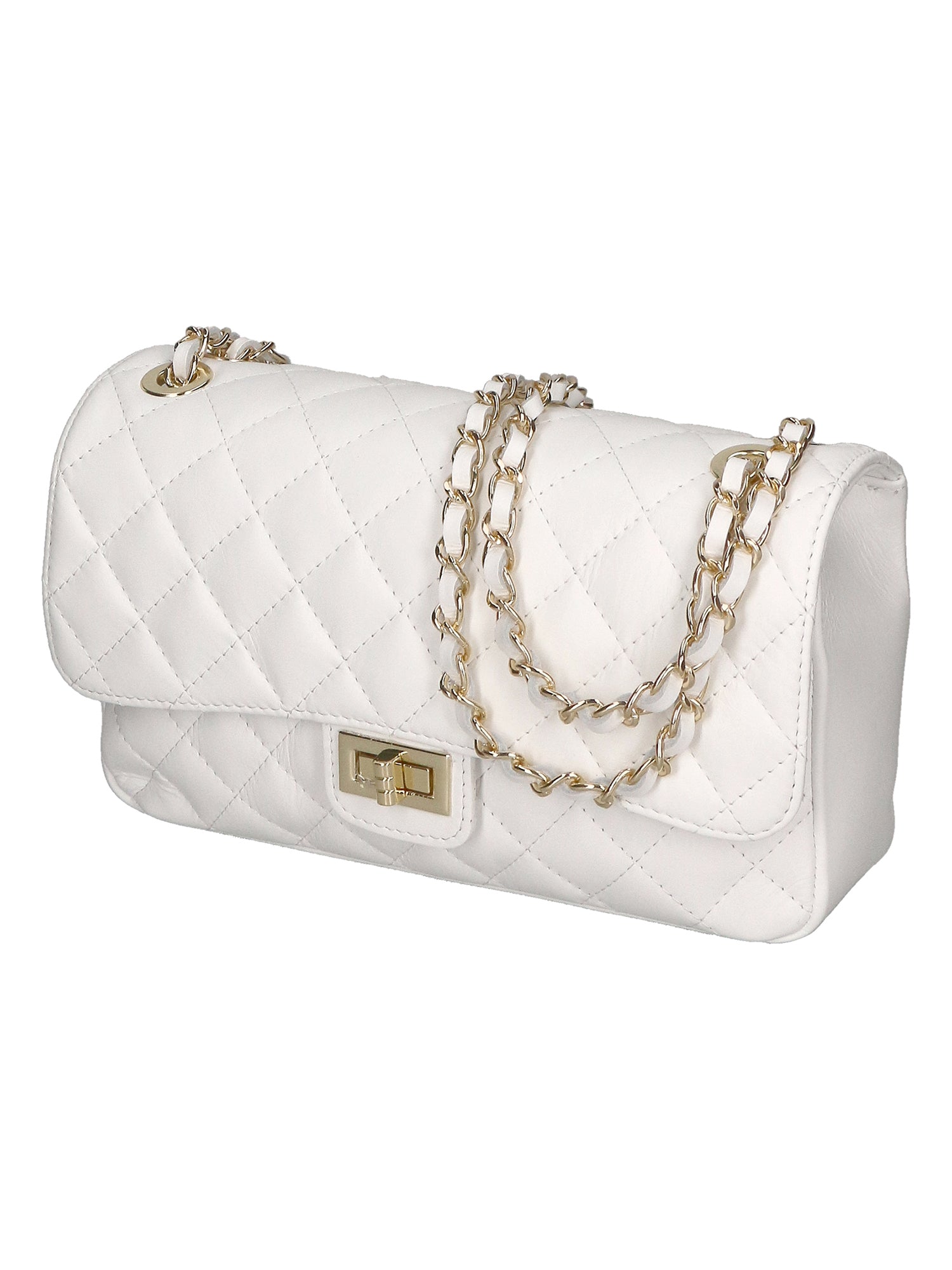Clizia Borsa a spalla da donna Vera pelle 6078-S01 BIANCO Gave Lux