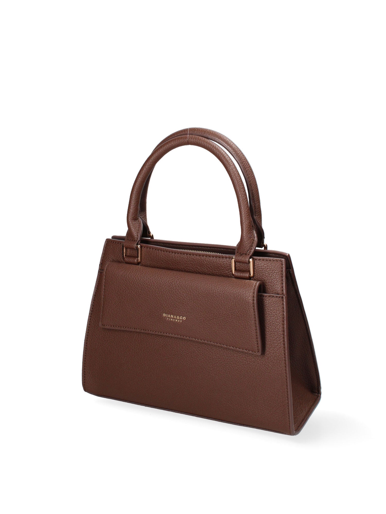 Borsa a mano da donna Ecopelle e Zip 614-2-CHOCOLATE Diana&co