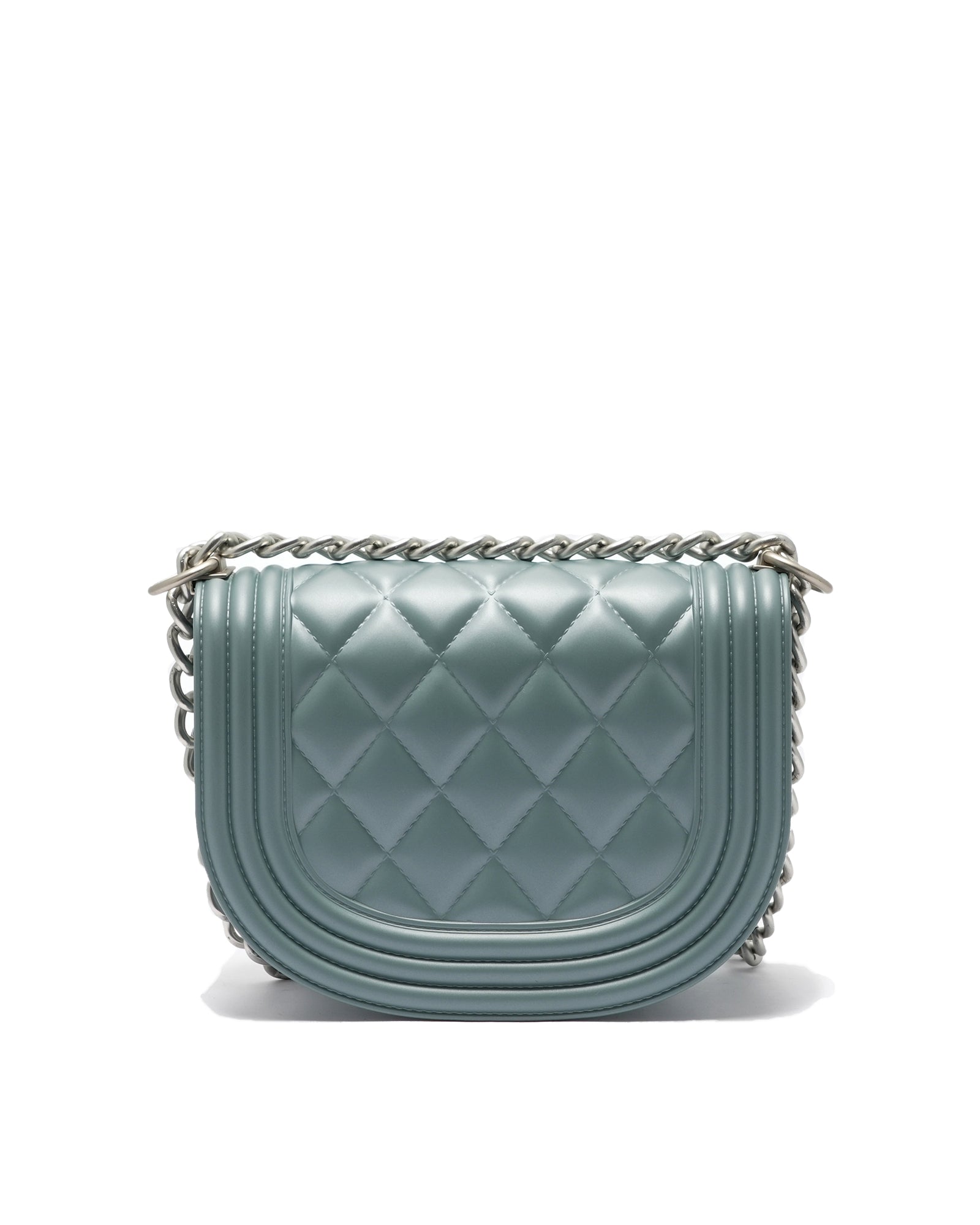 Borsa a mano da donna 100% PVC FLAT ZOE-DARK JEANS + OFF SILVER Marc Ellis