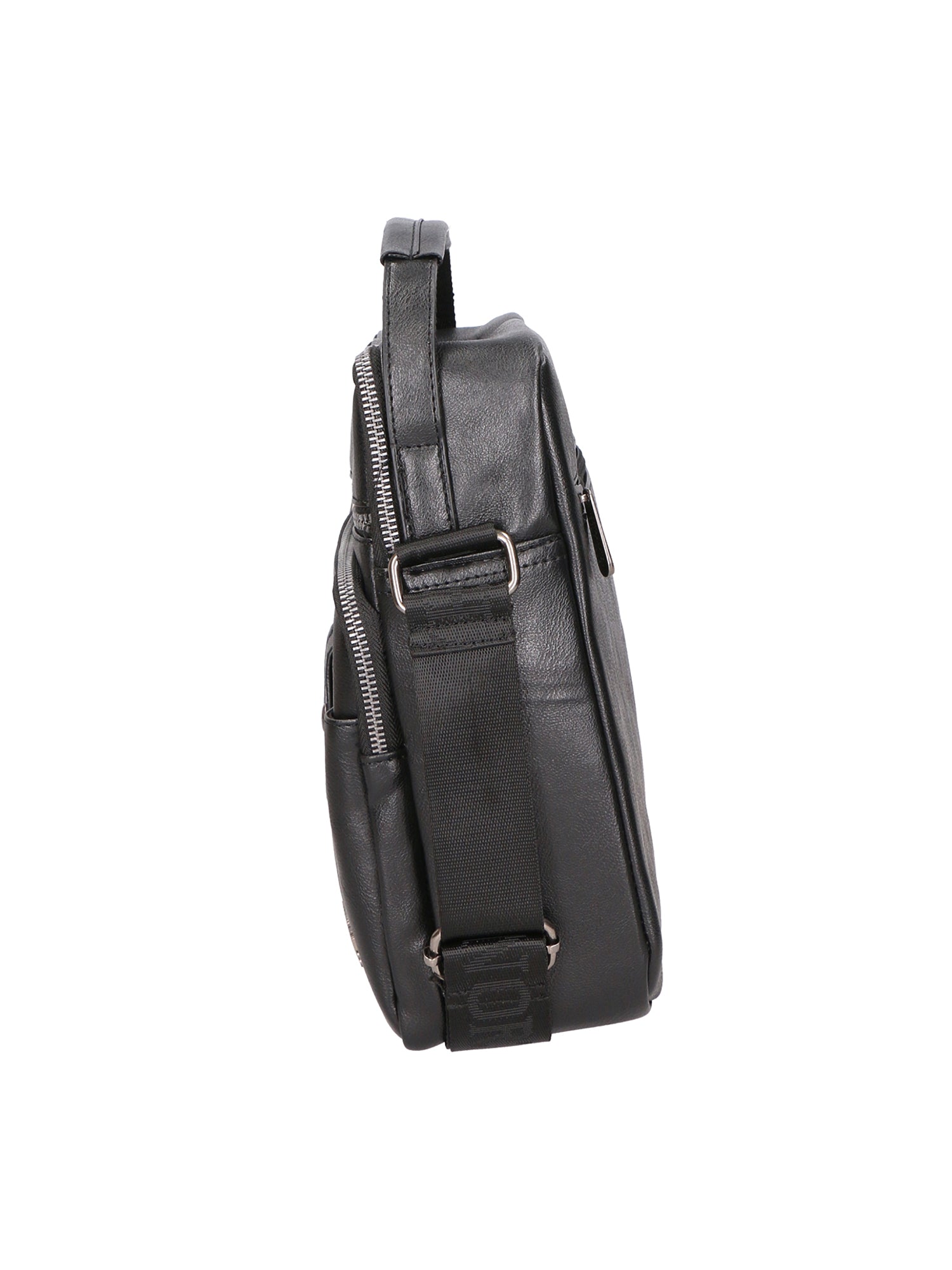 Borsa a tracolla uomo vegana 100% PU Leather PCL3101-BLACK Northampton Polo Club