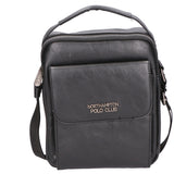 Borsa a tracolla uomo 100% pelle PU PCL3104-BLACK Northampton Polo Club