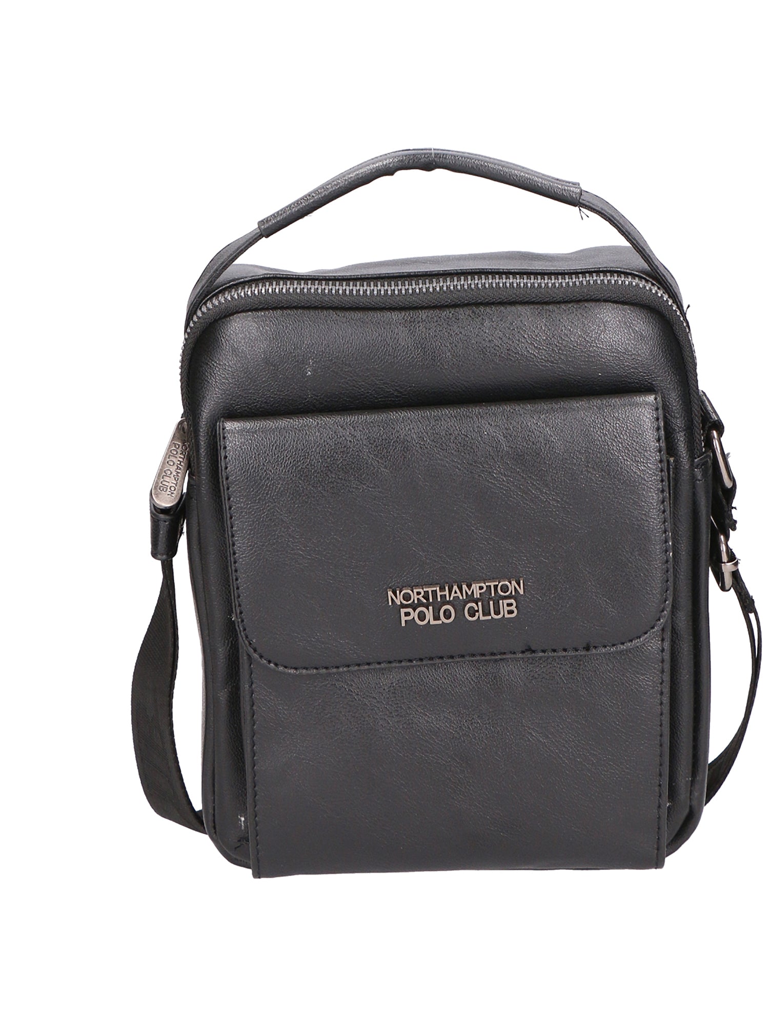 Borsa a tracolla uomo 100% pelle PU PCL3104-BLACK Northampton Polo Club
