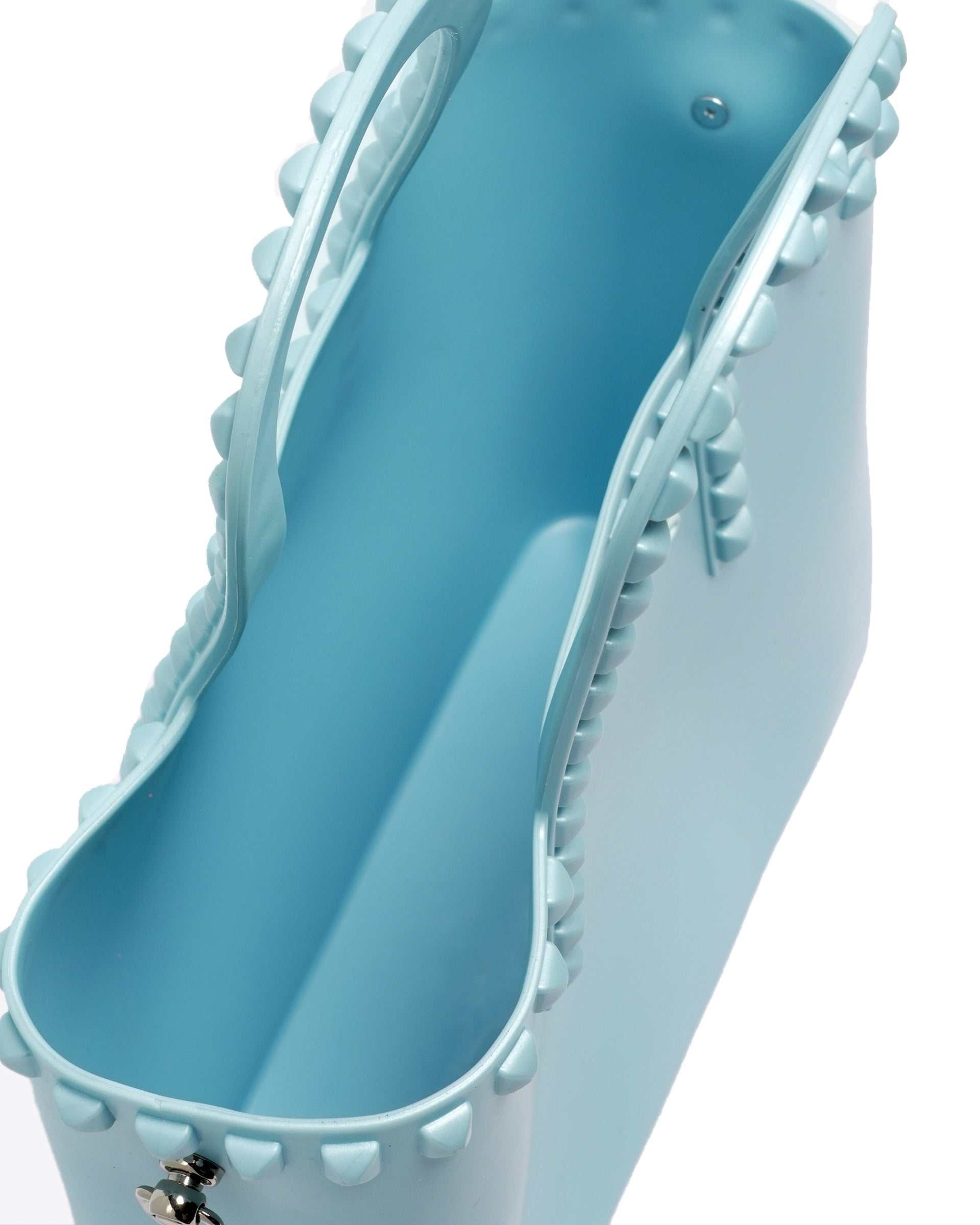 Borsa a mano da donna 100% Pvc FLAT GLAS M-AQUA + SILVER Marc Ellis