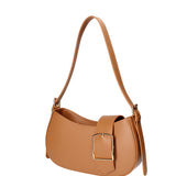 Borsa a spalla da donna 100% vera pelle 07213-L125 CAMEL Roberta Rossi