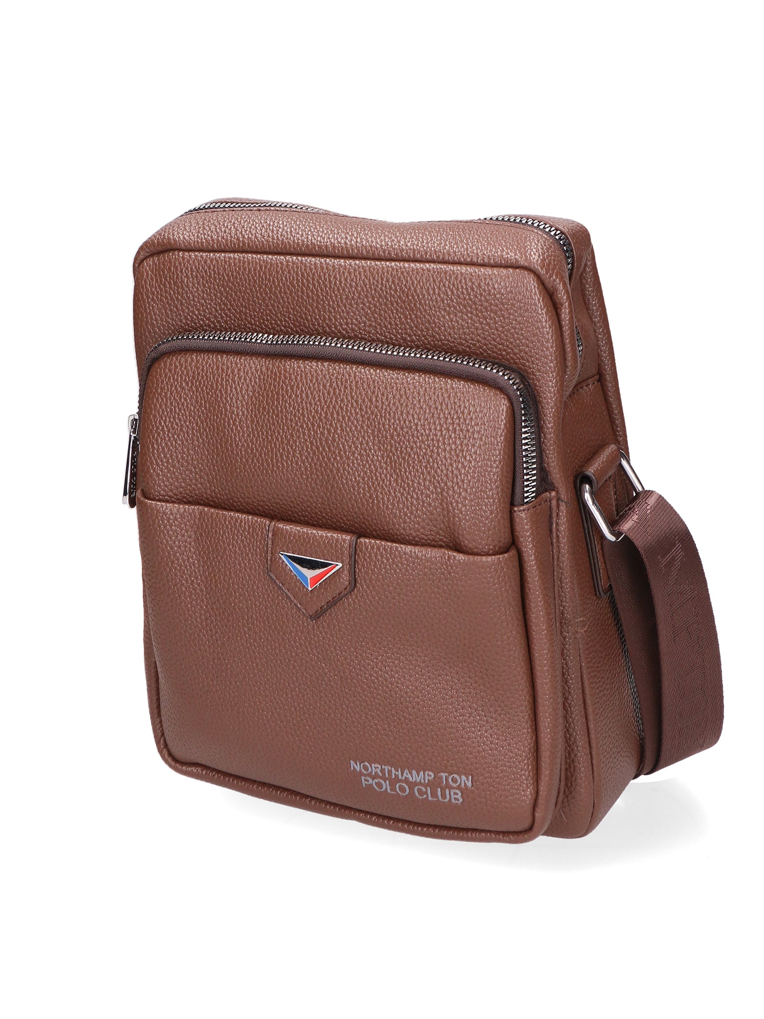 Borsa a tracolla uomo Pelle vegana PU PCL3026-LIGHT BROWN Northampton Polo Club