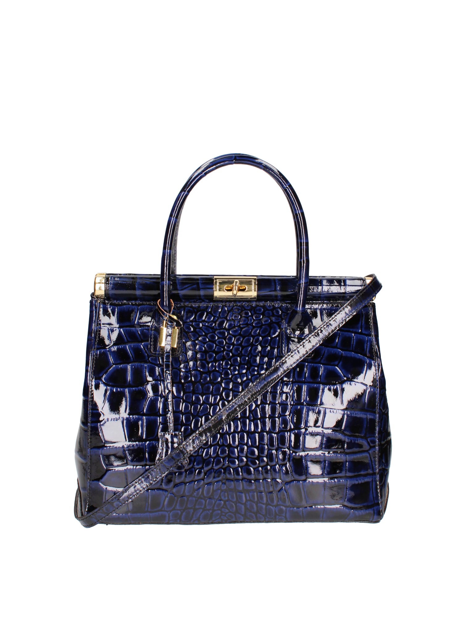 Delfina Borsa a mano da donna Vera pelle 7742-C26 BLU SCURO Gave Lux