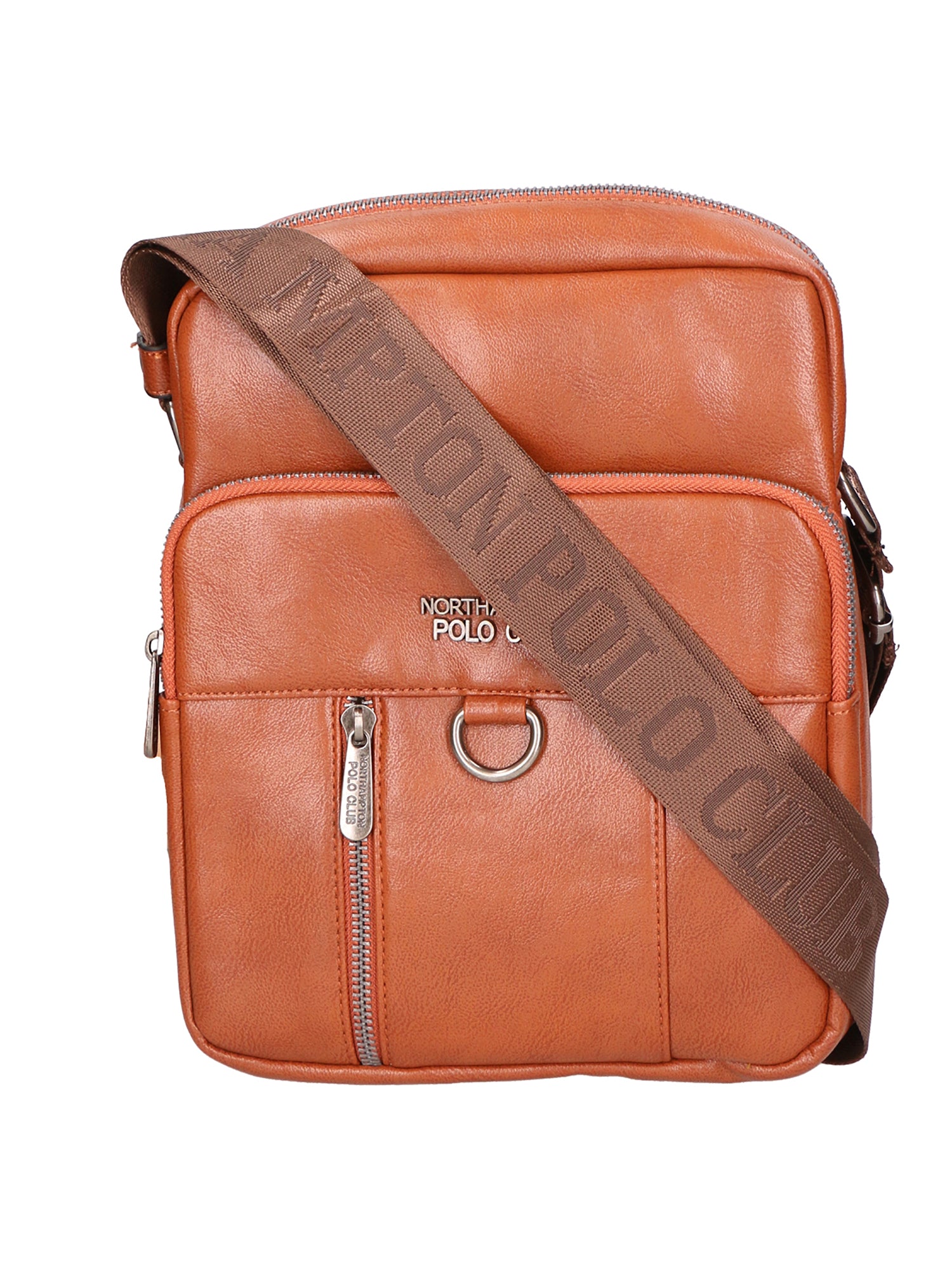 Borsa a tracolla uomo Pelle PU vegana PCL3102-BROWN Northampton Polo Club