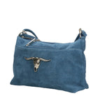 Embera Elite Borsa a tracolla donna Vera pelle scamosciata 8650-BLU Gave Lux