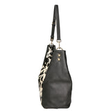 Asia Borsa a spalla da donna Vera pelle 05475-MUCCA BIANCO NERO Gave Lux