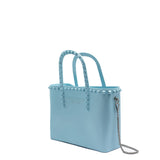 Borsa a mano da donna 100% Pvc FLAT GLAS M-AQUA + SILVER Marc Ellis