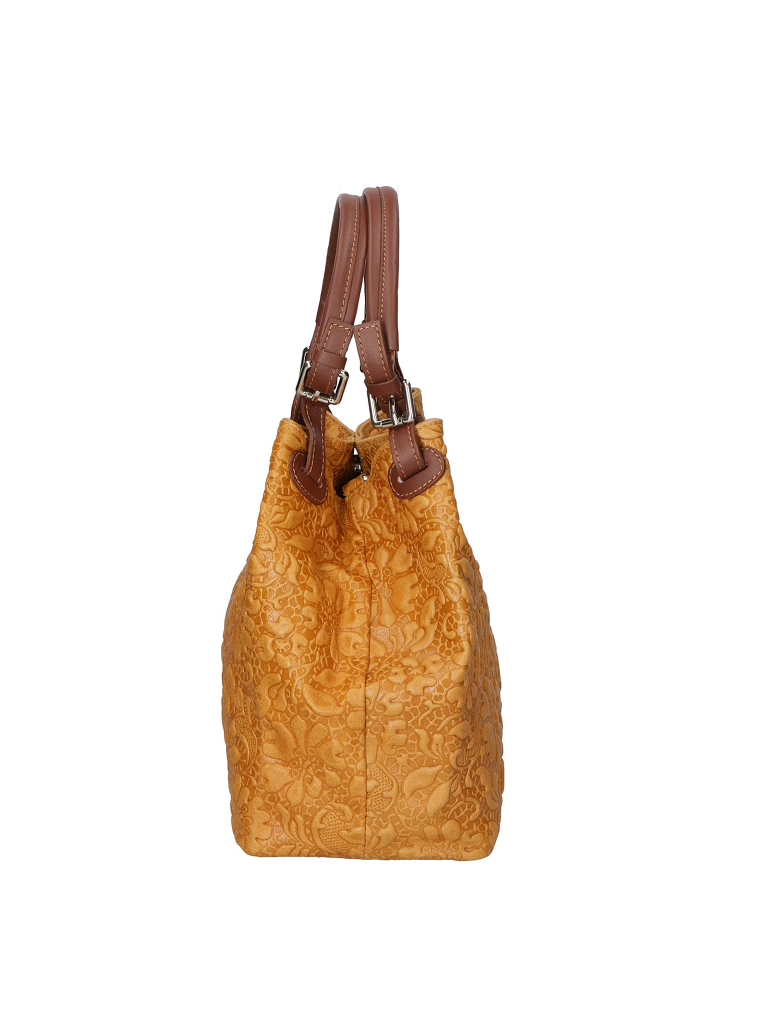 Elenia Borsa a mano da donna Vera pelle 80049-031 CUOIO SCURO Gave Lux