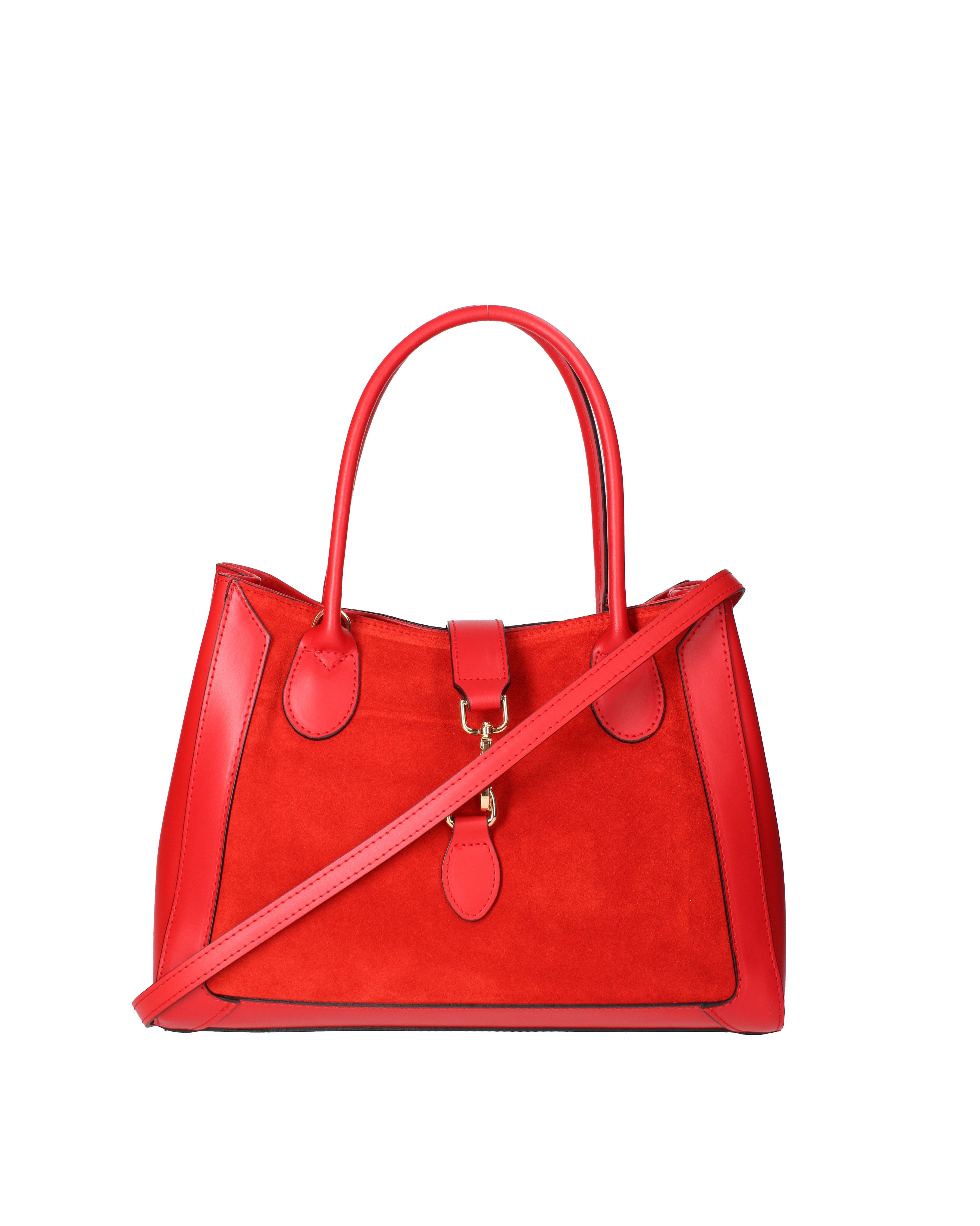 Jordana Borsa a mano da donna Vera pelle e suede 07150-L214 ROSSO Viola Castellani