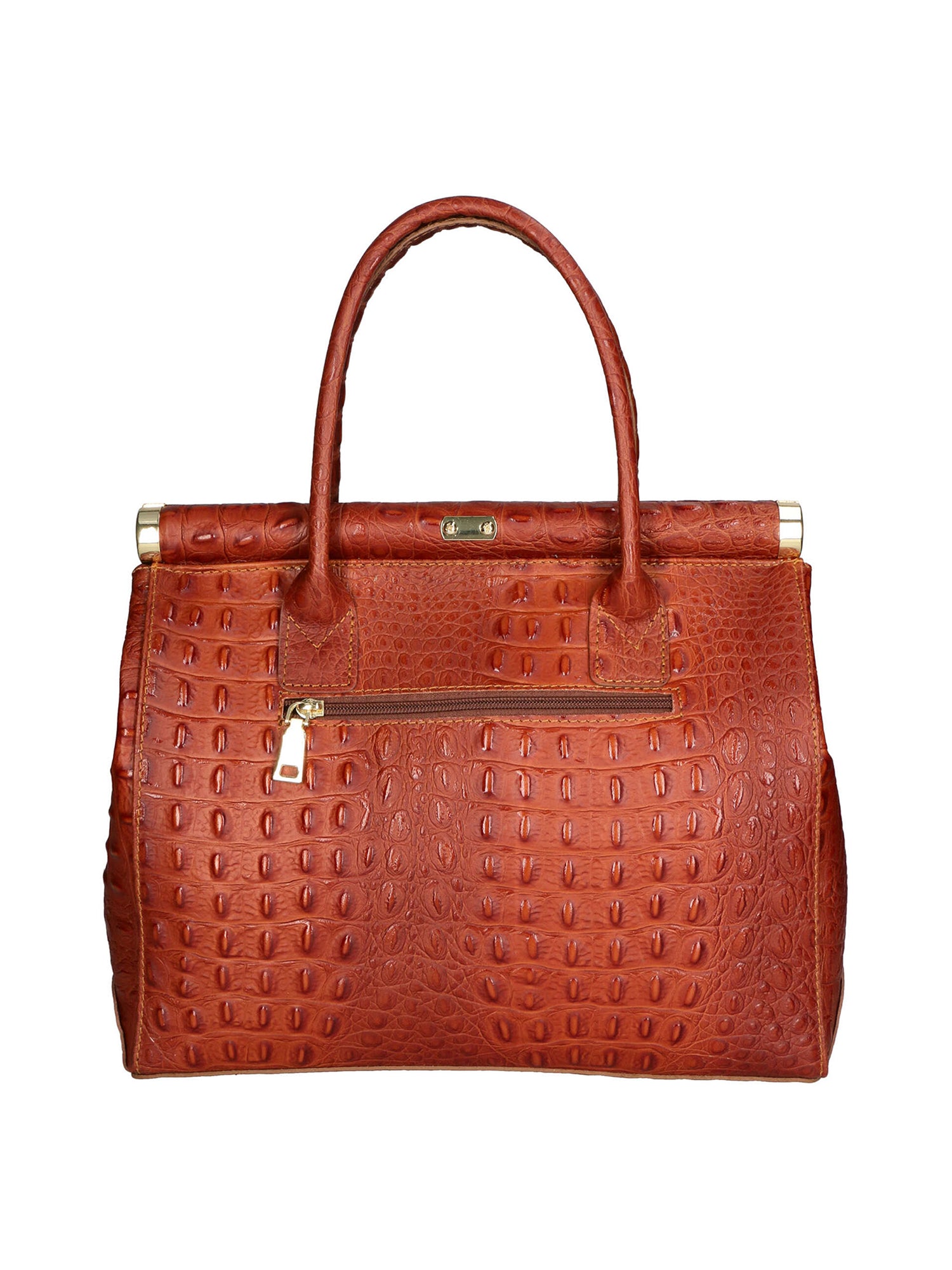 Deborah Borsa a mano da donna Pelle Croco Stampata 7727-C17 CUOIO COGNAC Gave Lux