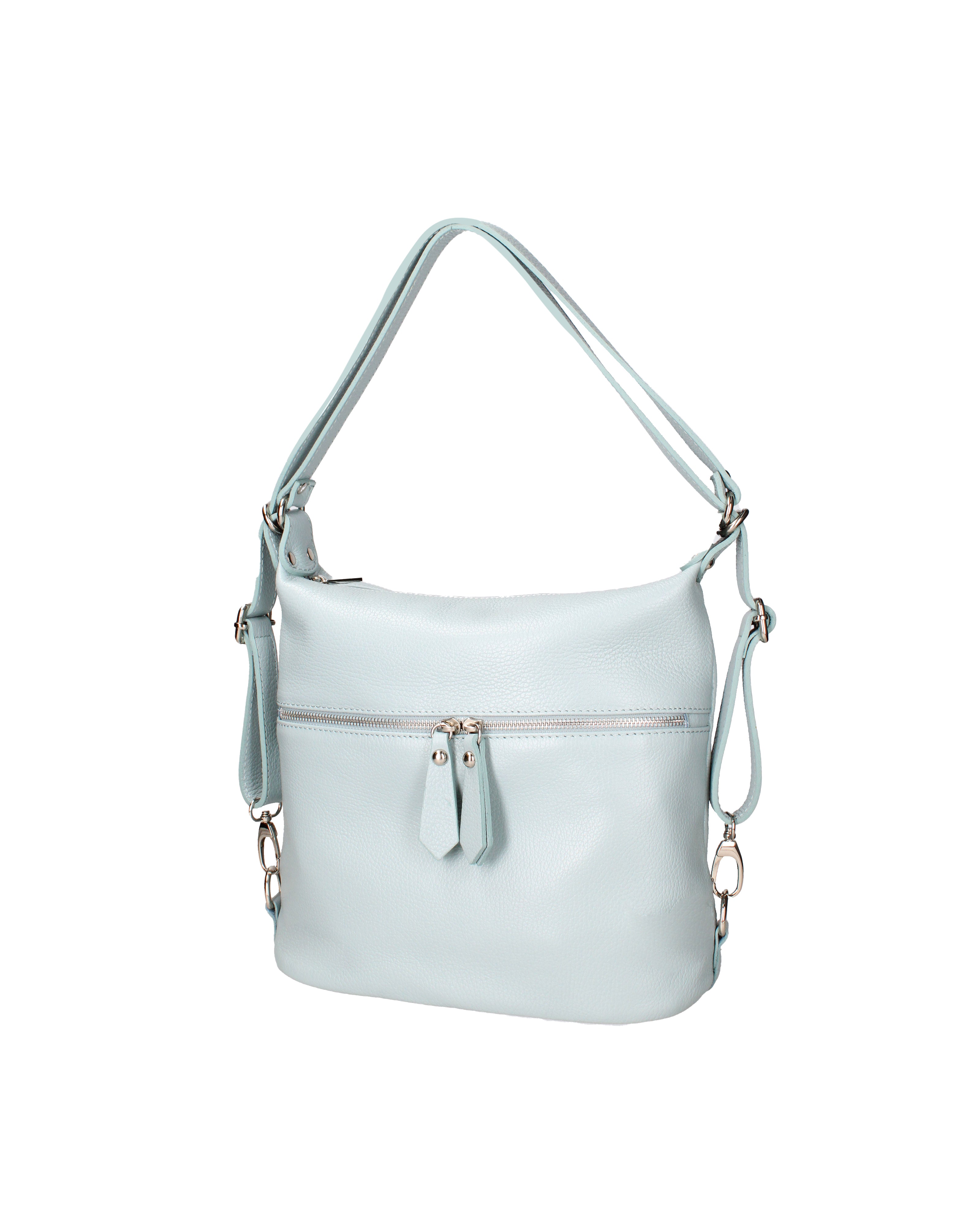 Bianca Borsa a spalla da donna Vera pelle 07136-D92 CELESTE Viola Castellani