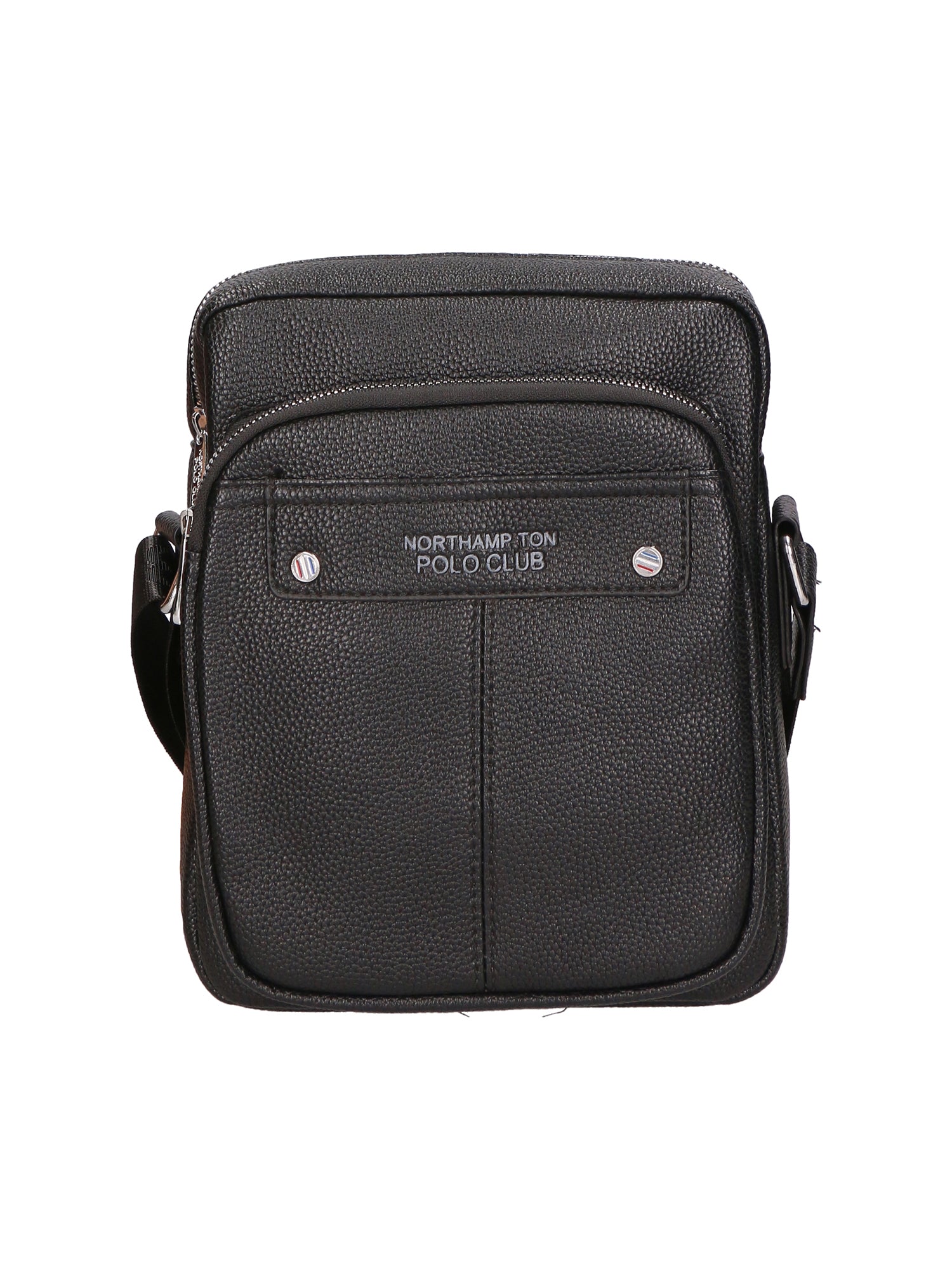 Borsa a tracolla uomo 100% PU Leather PCL3023-BLACK Northampton Polo Club