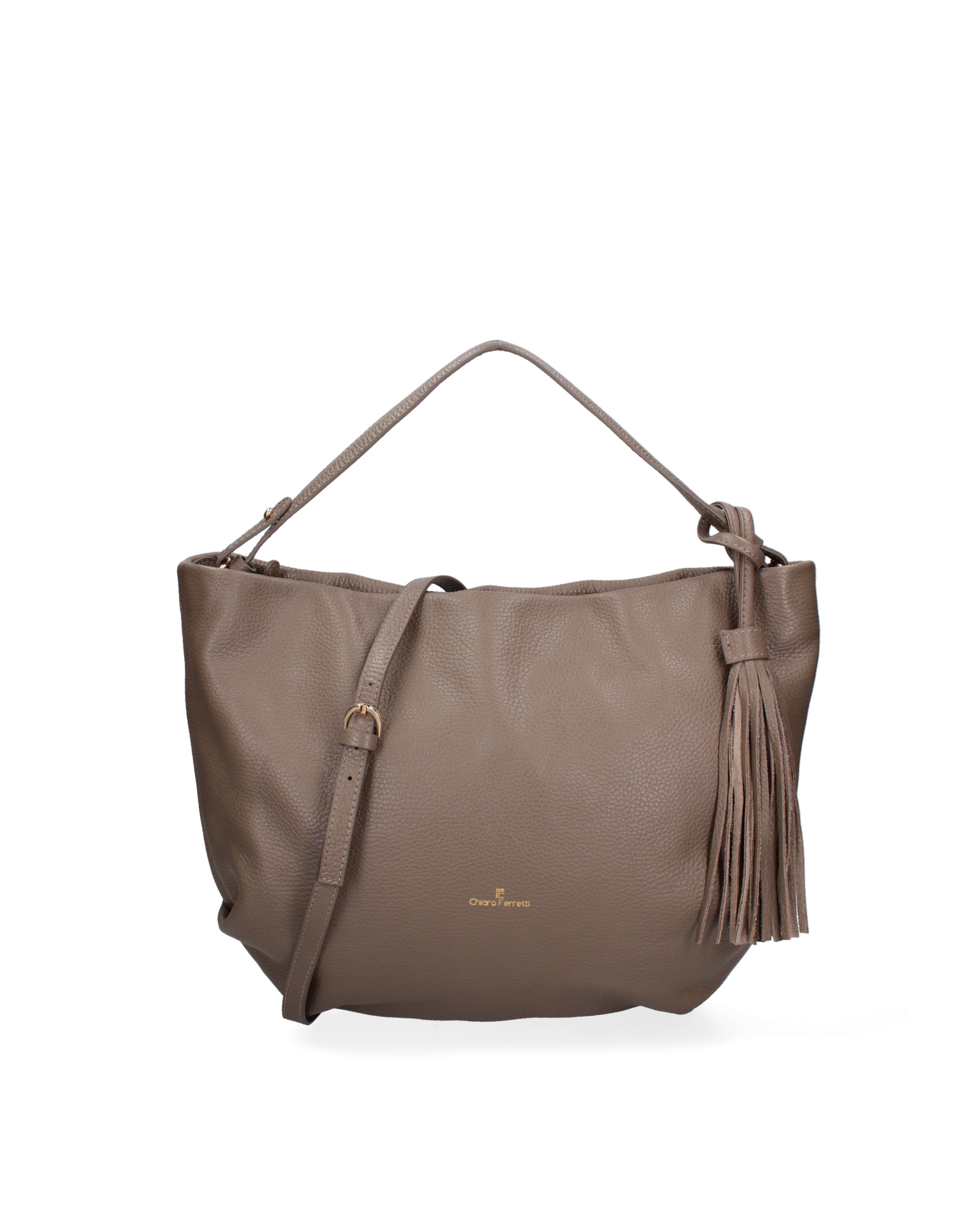 Oriana Chic Borsa a spalla da donna Vera pelle 7971-D40 TAUPE Chiara Ferretti