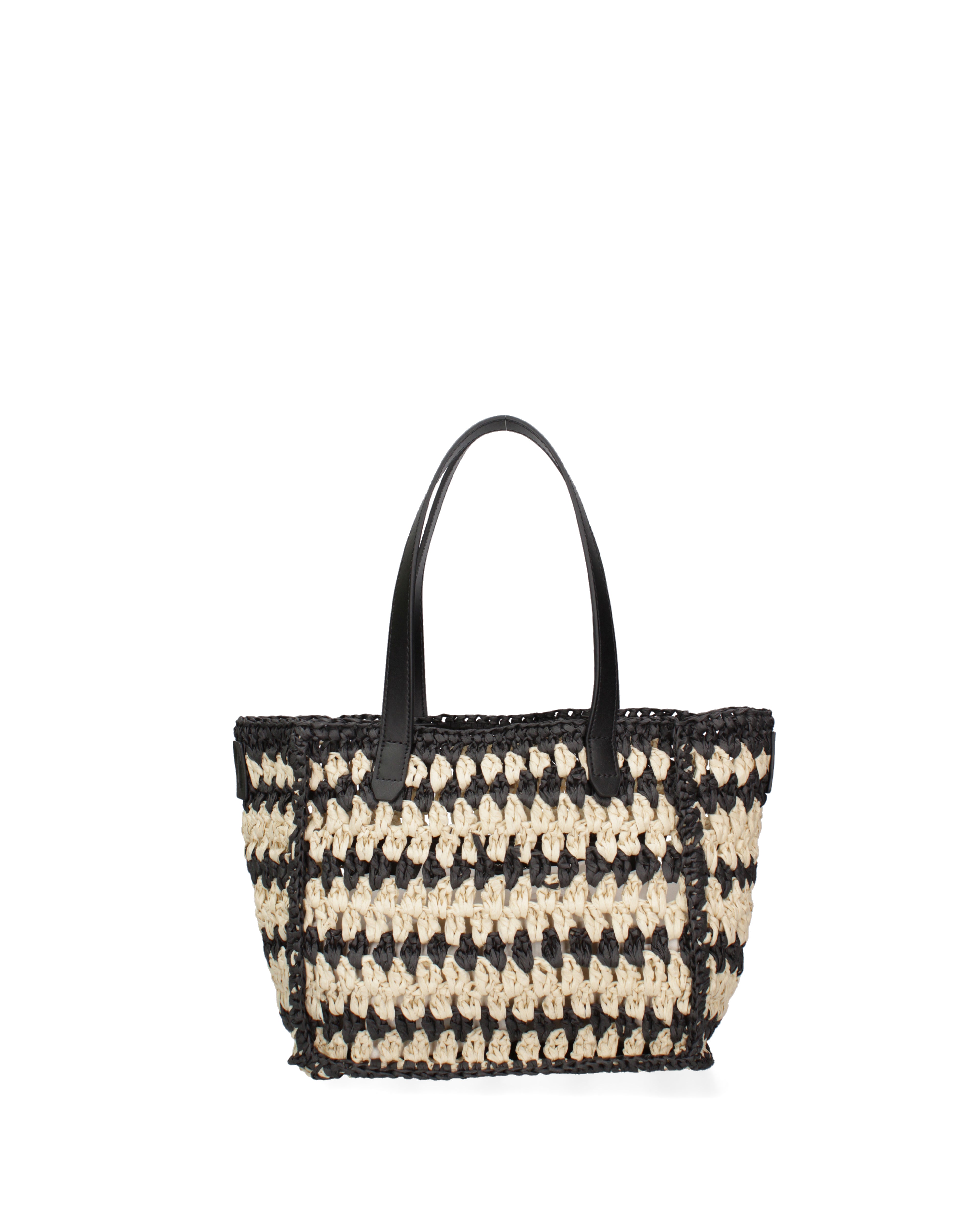 Borsa a mano da donna Paglia intrecciata 07382-BLACK G12 Viola Castellani