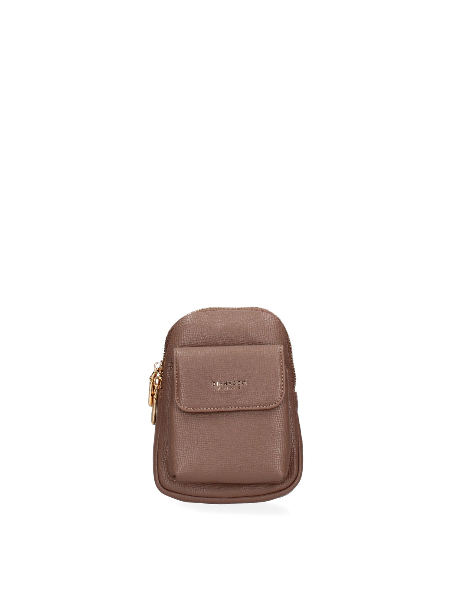 Borsa a tracolla donna Ecopelle e zip 601-1-TAUPE Diana&co