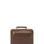 Borsa a mano unisex in vera pelle Made in Italy 4506-TESTA DI MORO Alessia Firenze