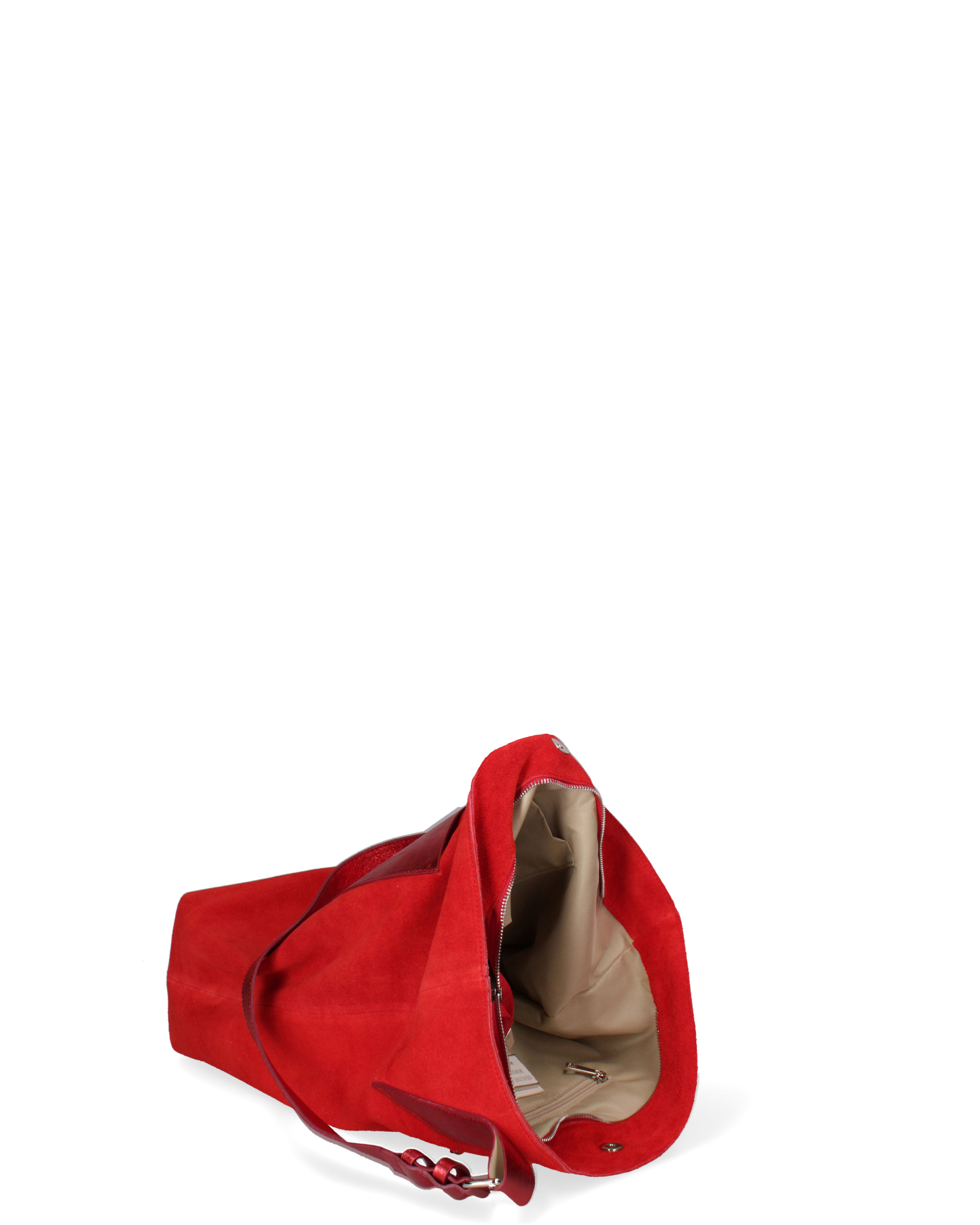 Borsa a spalla da donna Vera pelle 07312-D17 ROSSO+L032 Roberta Rossi
