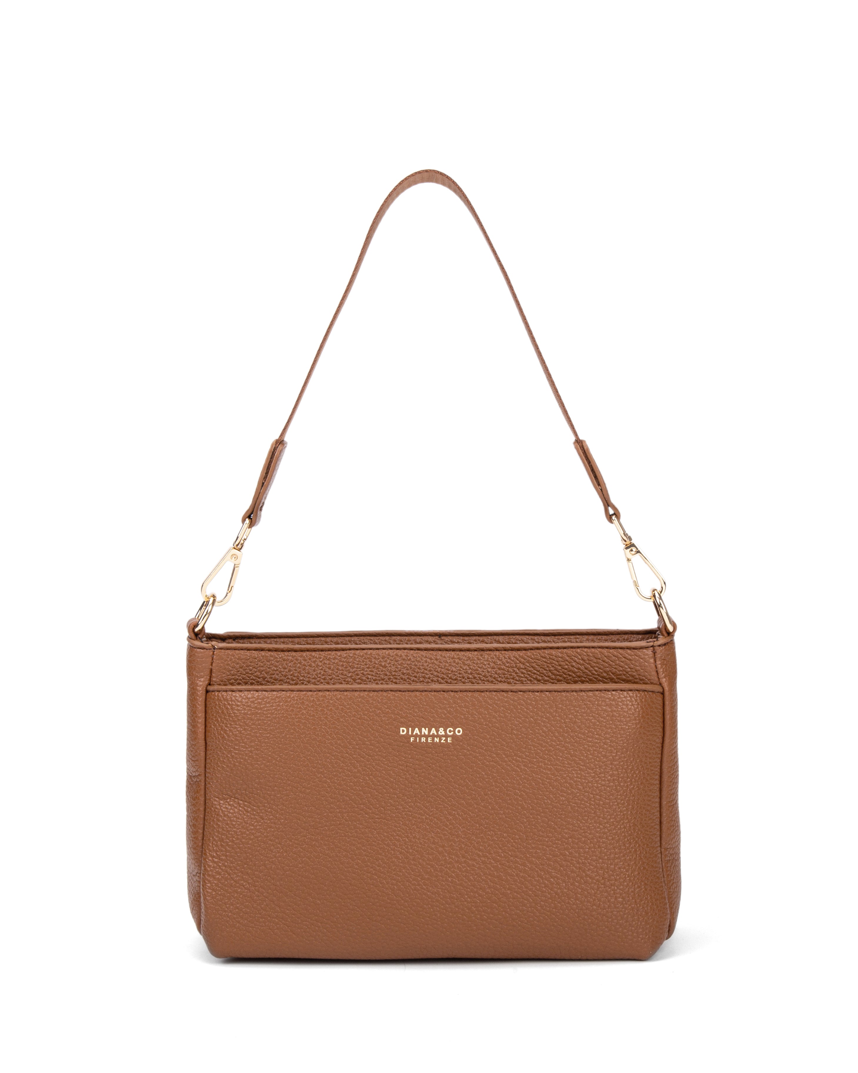 Borsa a spalla da donna 100% pelle vegana PU 703-1PT-LEATHER Diana&co