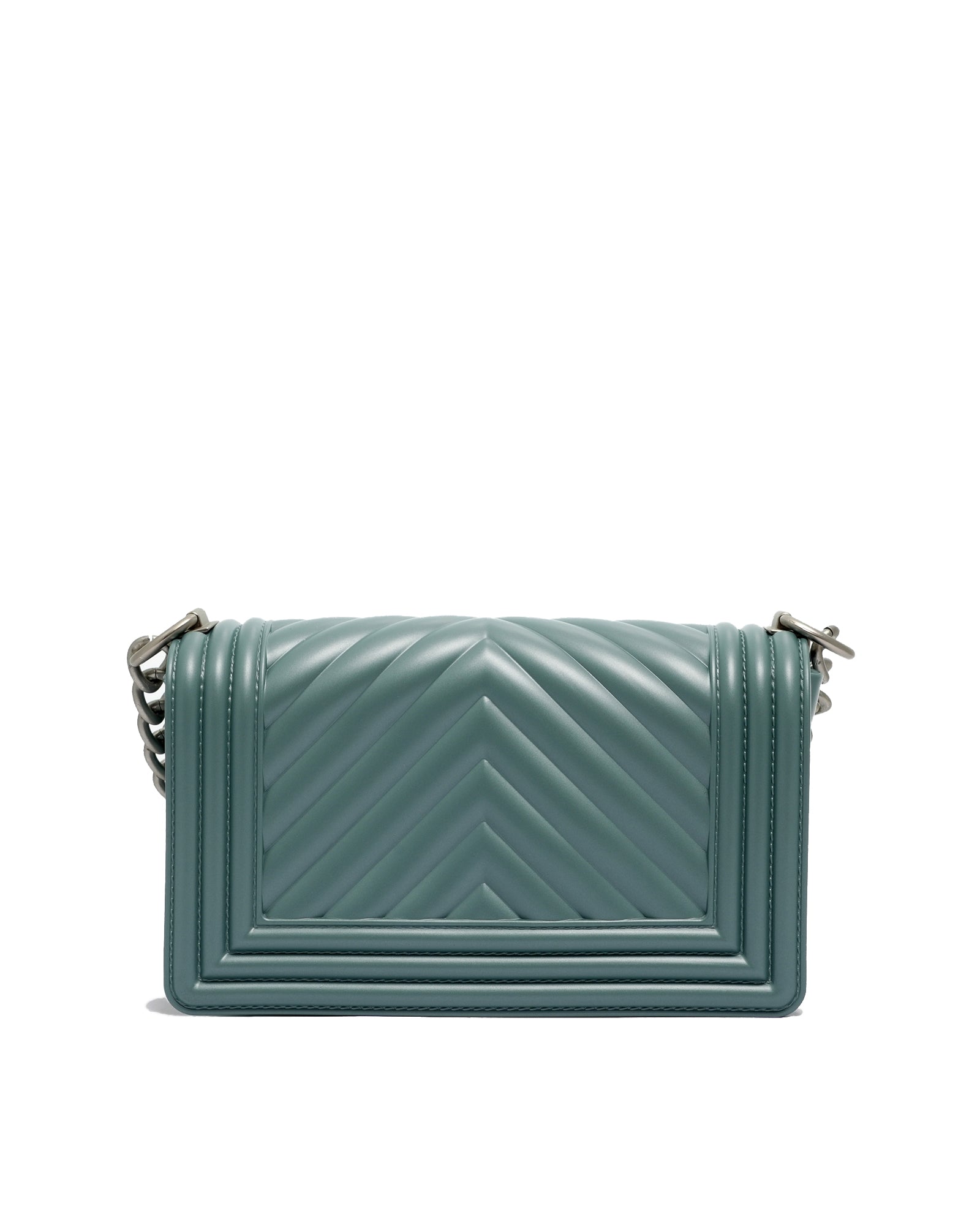 Borsa a mano da donna 100% Pvc FLAT S-DARK JEANS + OFF SILVER Marc Ellis