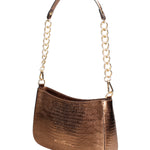Borsa a spalla da donna Vera pelle effetto lucertola JR-W-1079-D. BRONZE-GOLD John Richmond