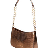Borsa a spalla da donna Vera pelle effetto lucertola JR-W-1079-D. BRONZE-GOLD John Richmond