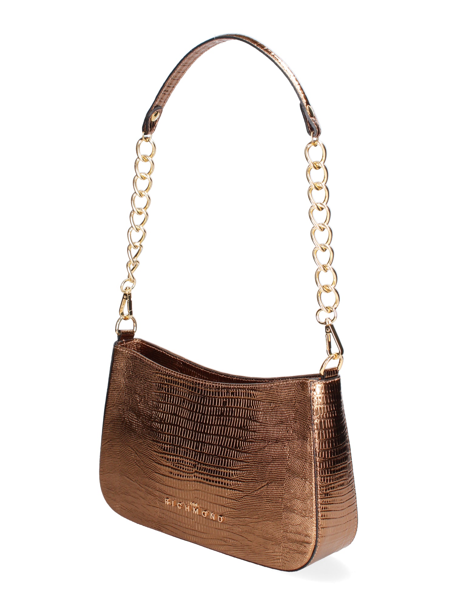 Borsa a spalla da donna Vera pelle effetto lucertola JR-W-1079-D. BRONZE-GOLD John Richmond