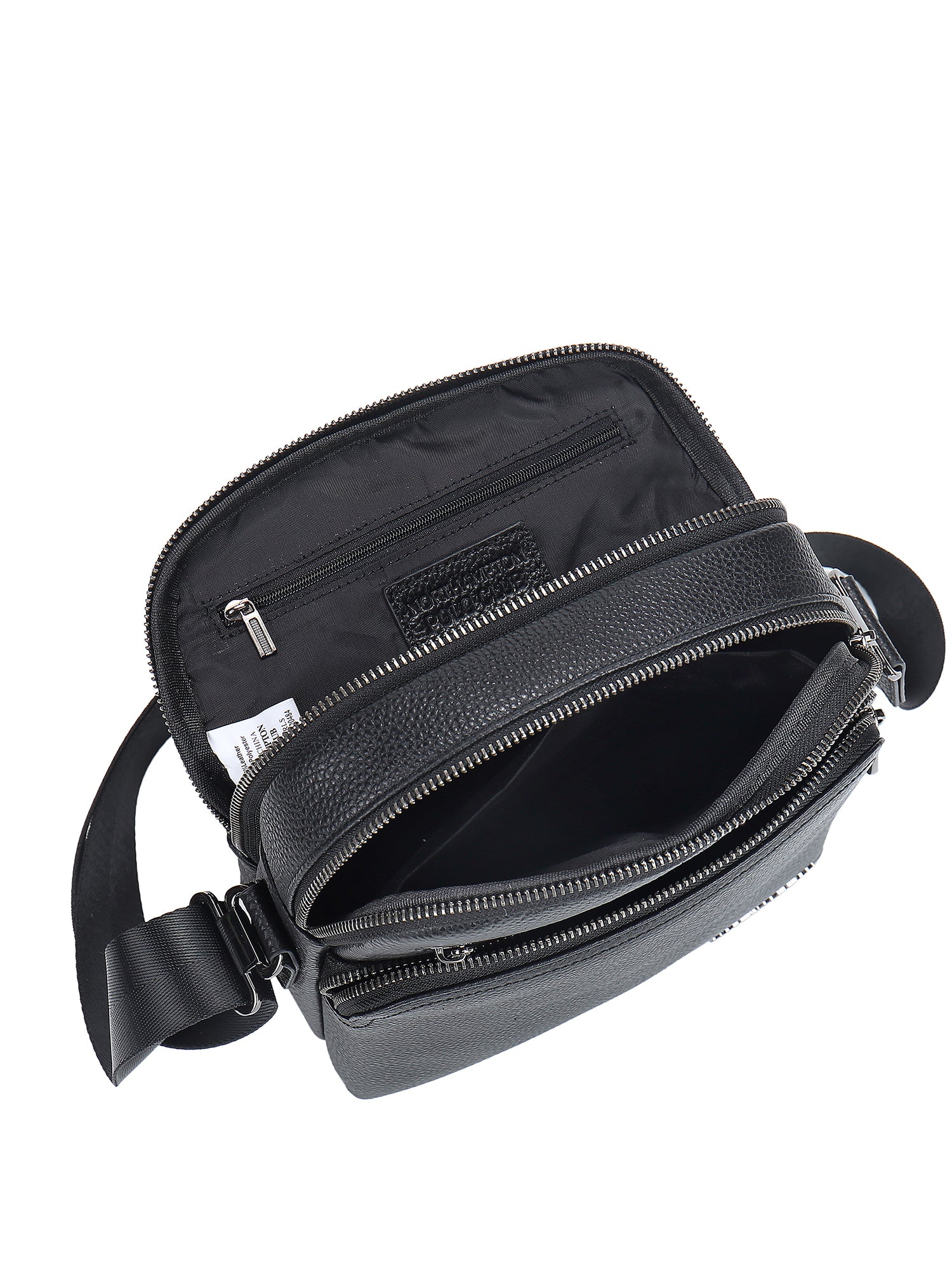 Borsa a tracolla uomo vera pelle Casual PC3336-NERO Northampton Polo Club